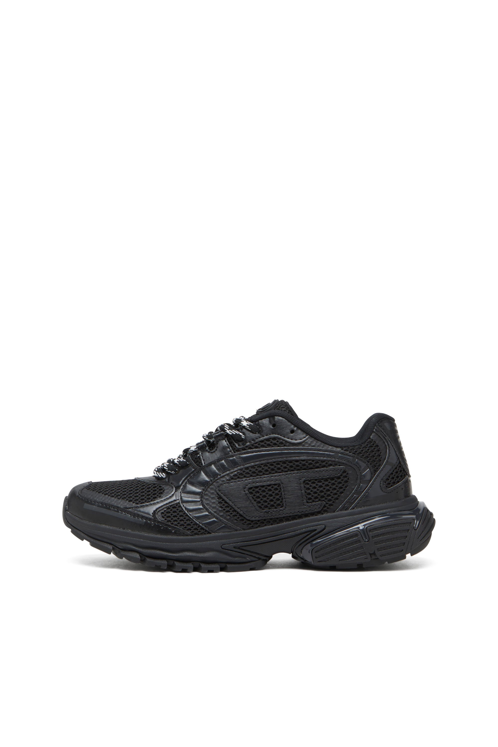 Diesel - S-PRO-V-DENSE LOW W, Sneakers en mesh monochrome avec logo Oval D Femme in Noir - 7