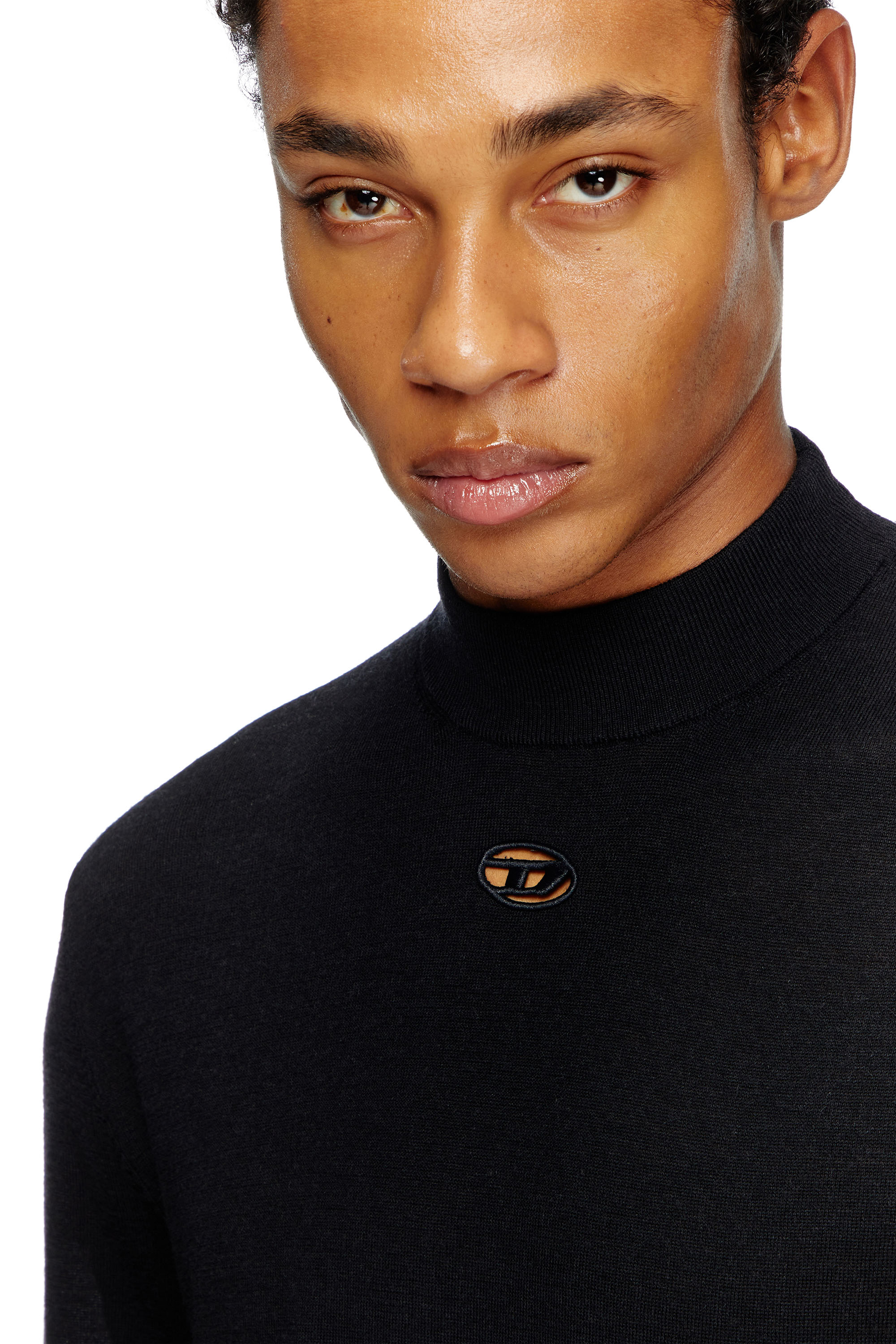 Diesel - K-GIL, Male's Wool turtleneck jumper in Black - 3