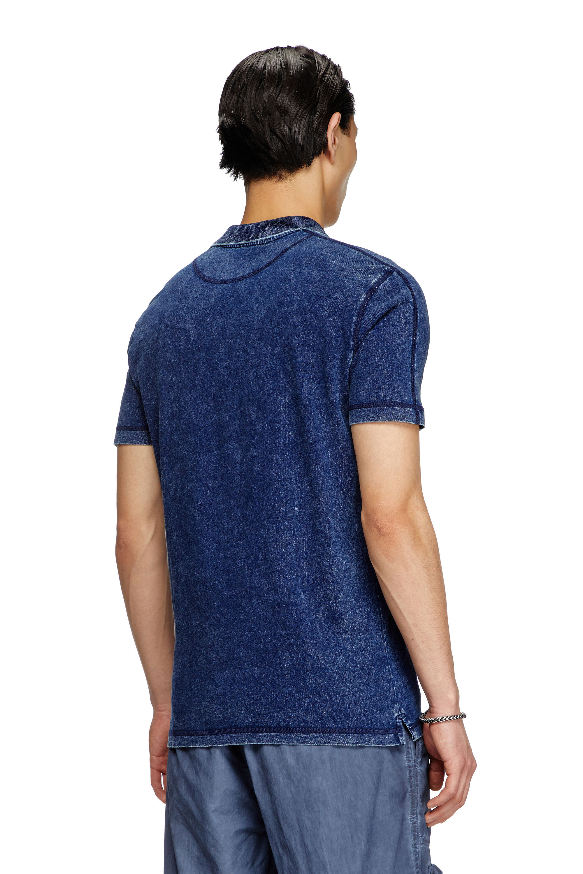 Diesel - T-SWIND-R1, Male's Denim-look polo shirt in Blue - 3