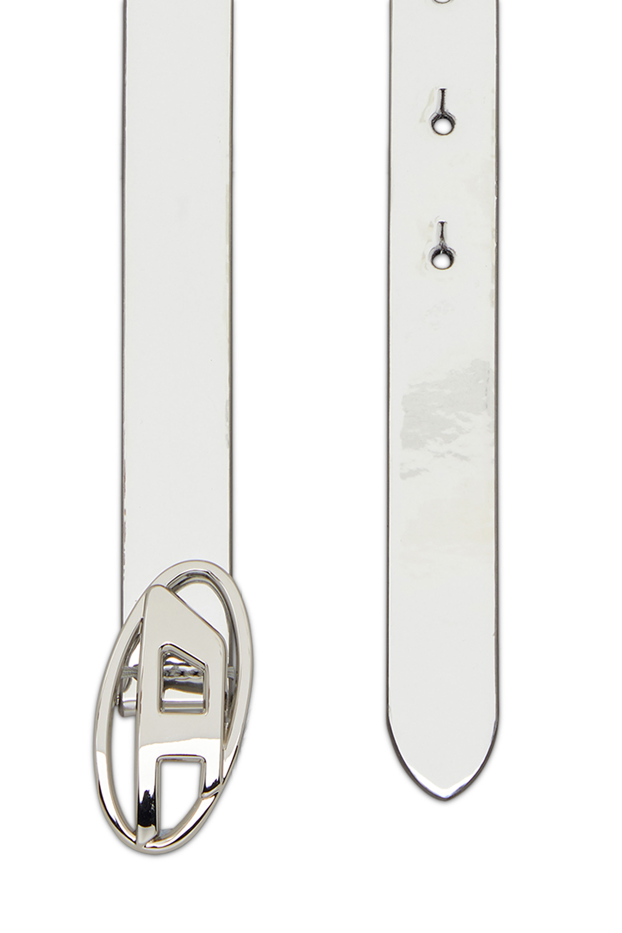Diesel - B-1DR 20, Female Slim metallic belt in White - Image 3