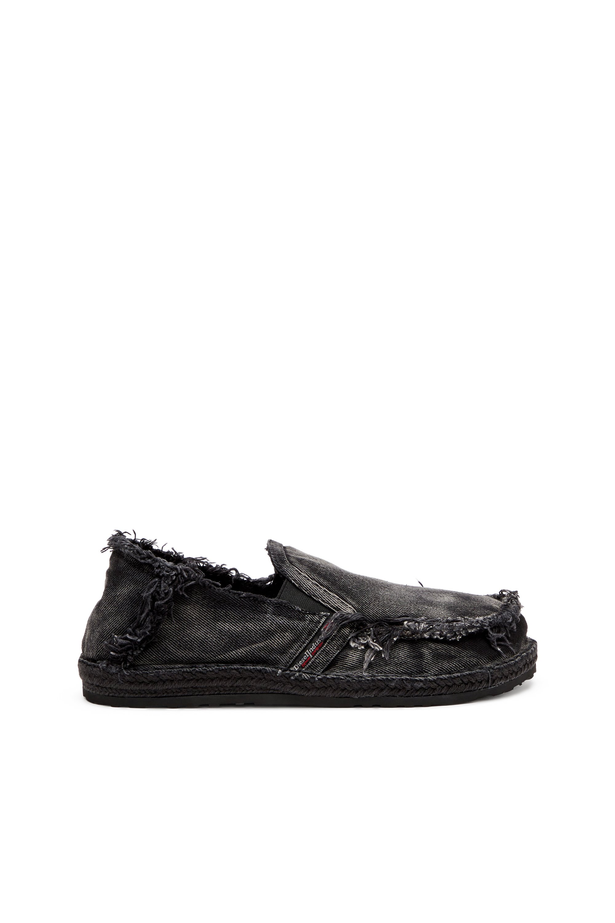 Diesel - D-LUKAS ESP, Male's Espadrille loafers in distressed denim in Black - 1