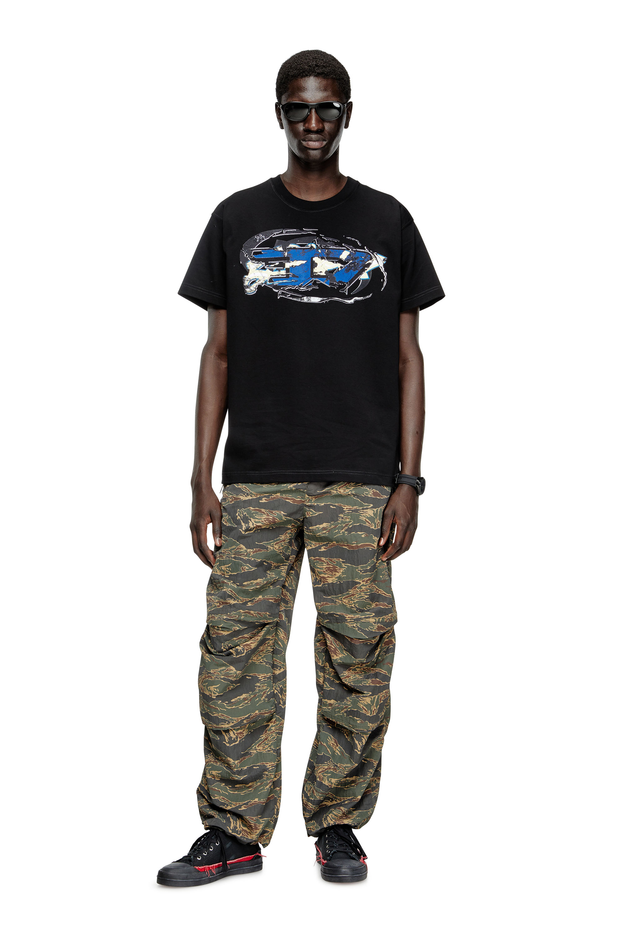 Diesel - T-NORM-T11, Male's T-shirt with Oval D logo in Black - 2