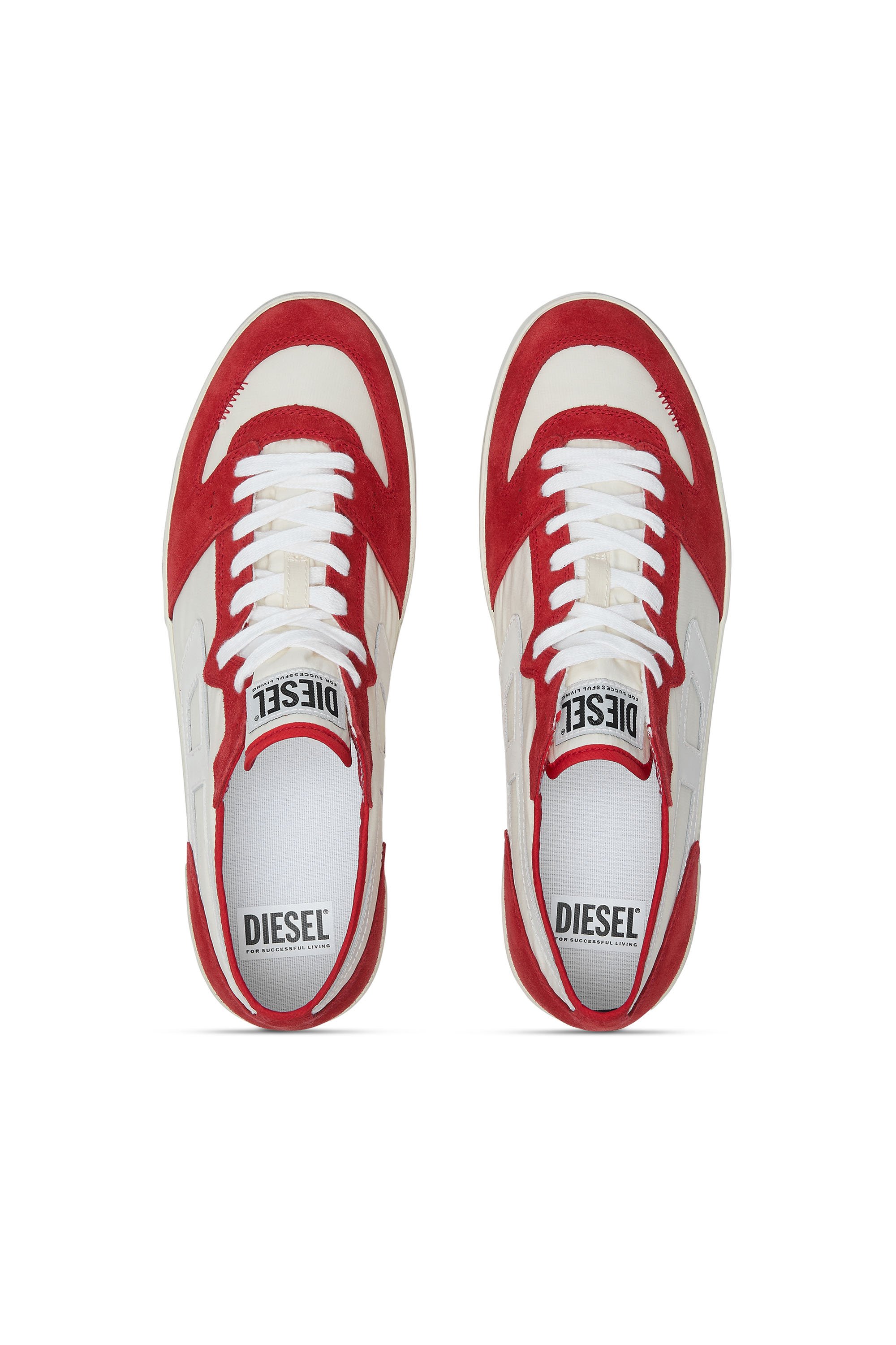 Diesel - S-LEROJI D-1 LOW, Sneakers en ripstop matelassé et cuir suédé Homme in Polychrome - 5