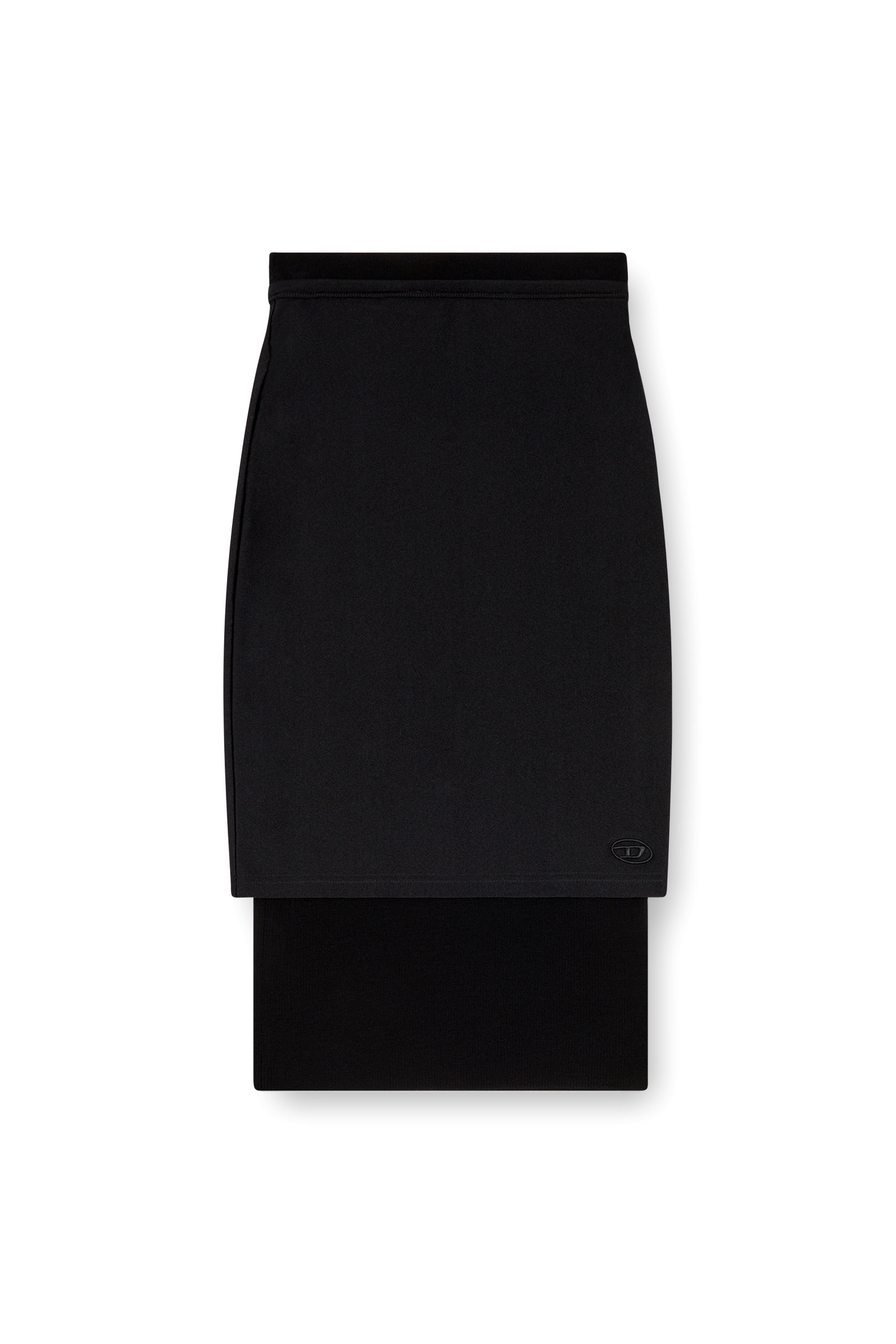 Diesel - M-ROSSY, Female's Pencil skirt in wool and stretch fabric in Black - 4