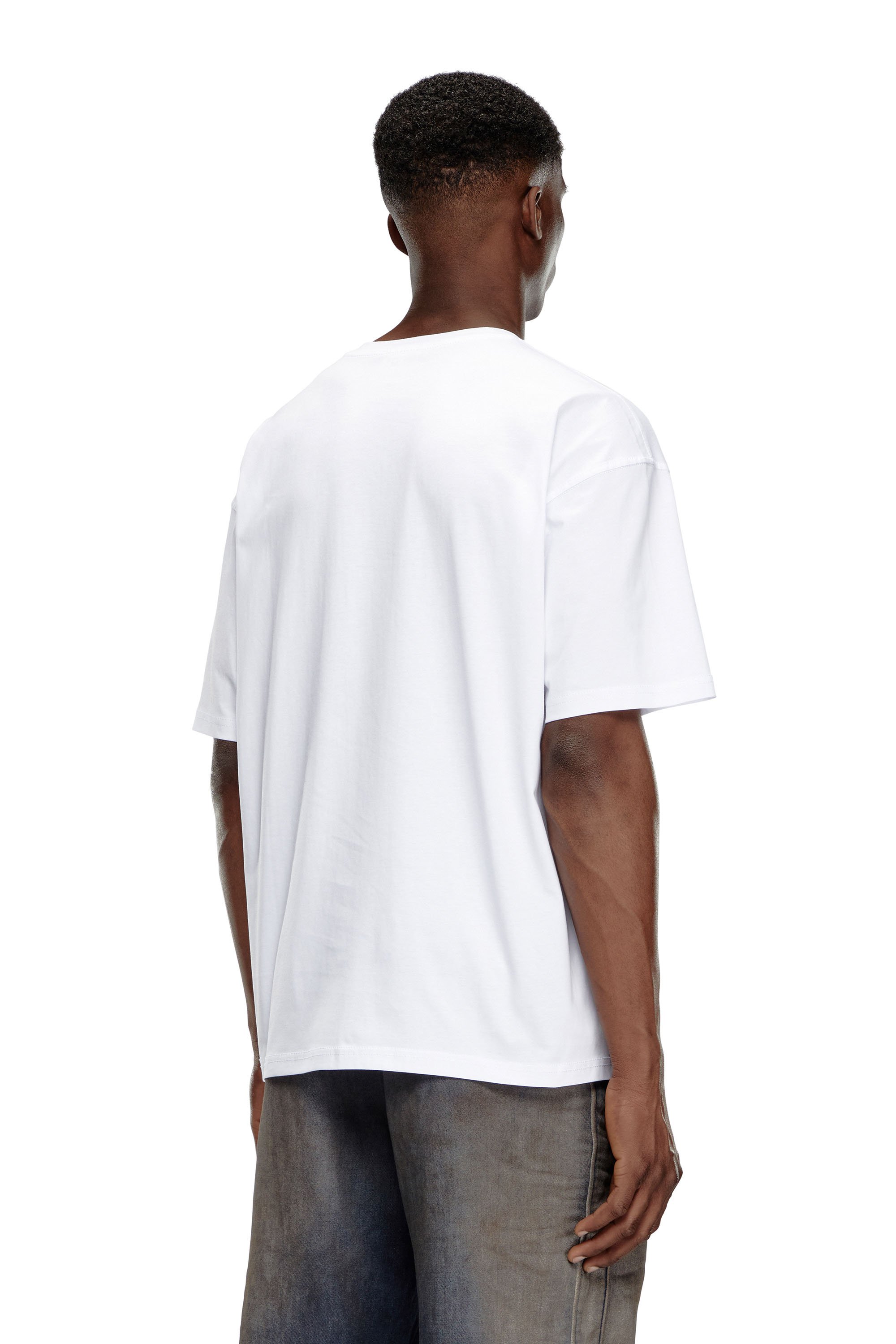 Diesel - T-BOXT-DIV, T-shirt avec empiècement Diesel Homme in Blanc - 2