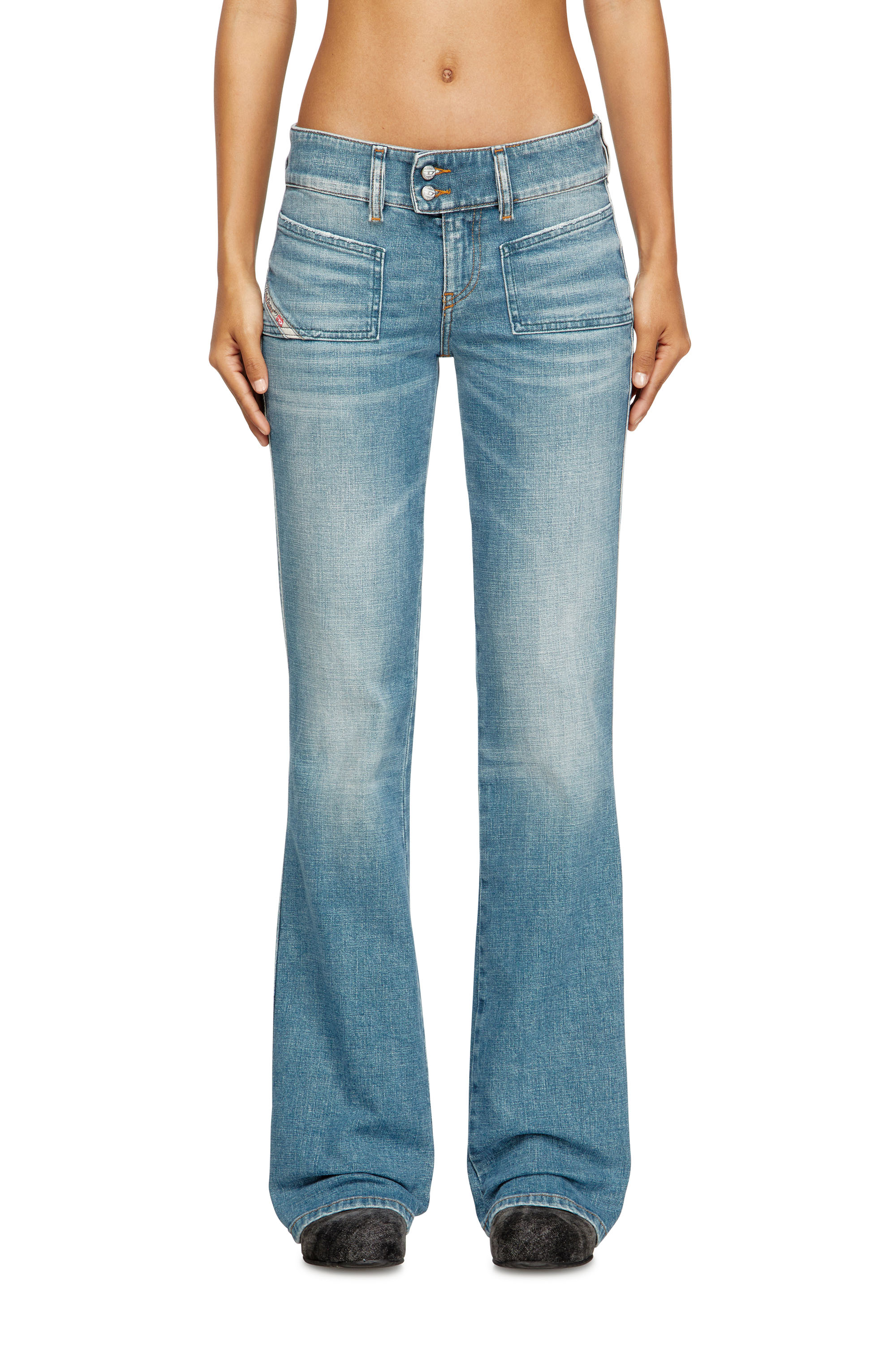 Diesel - Bootcut Jeans D-Hush 09M58 Femme, Bleu moyen - Image 1