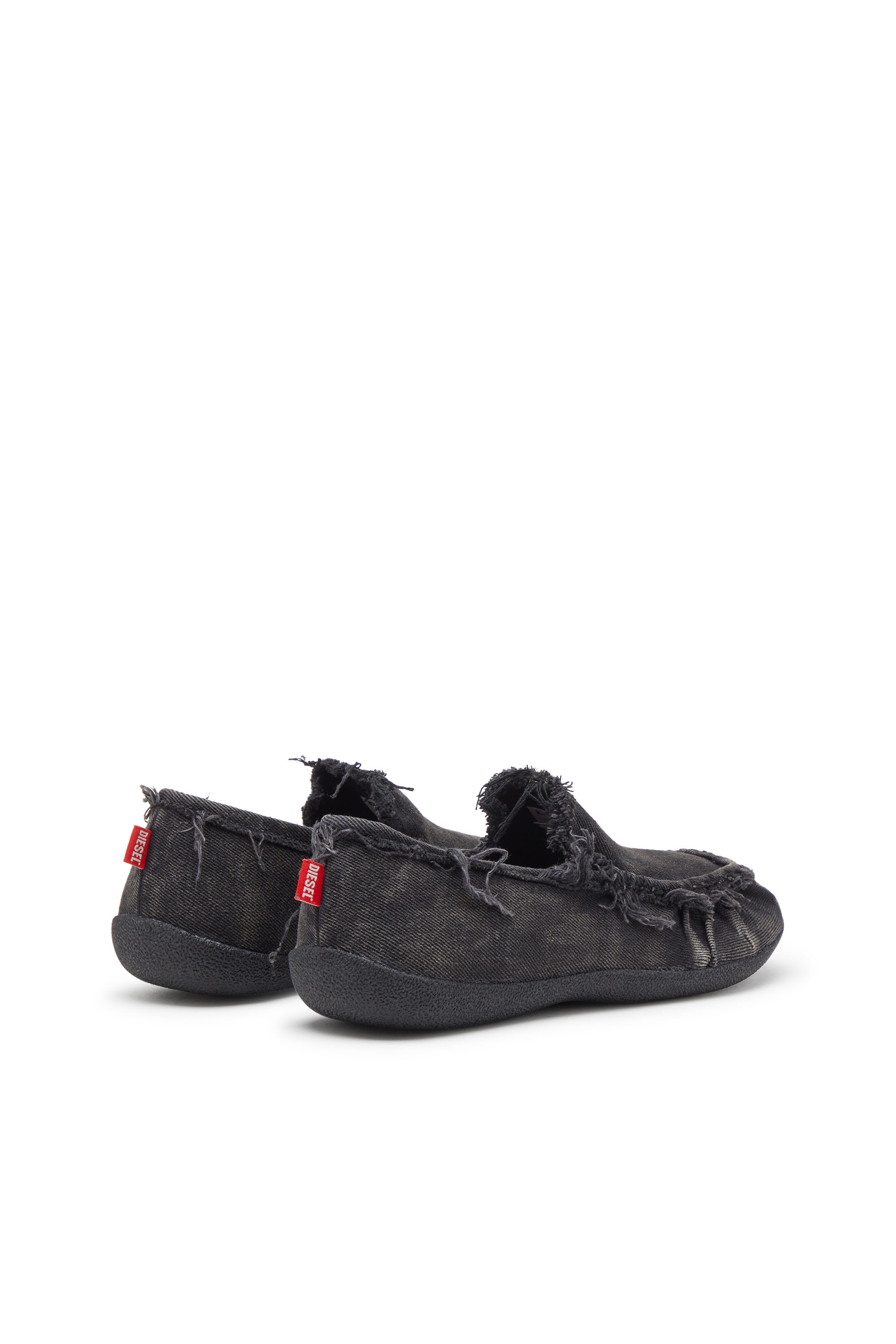 Diesel - D-SHOCK MOC, Male's D-Shock-Distressed denim loafers in Black - 3