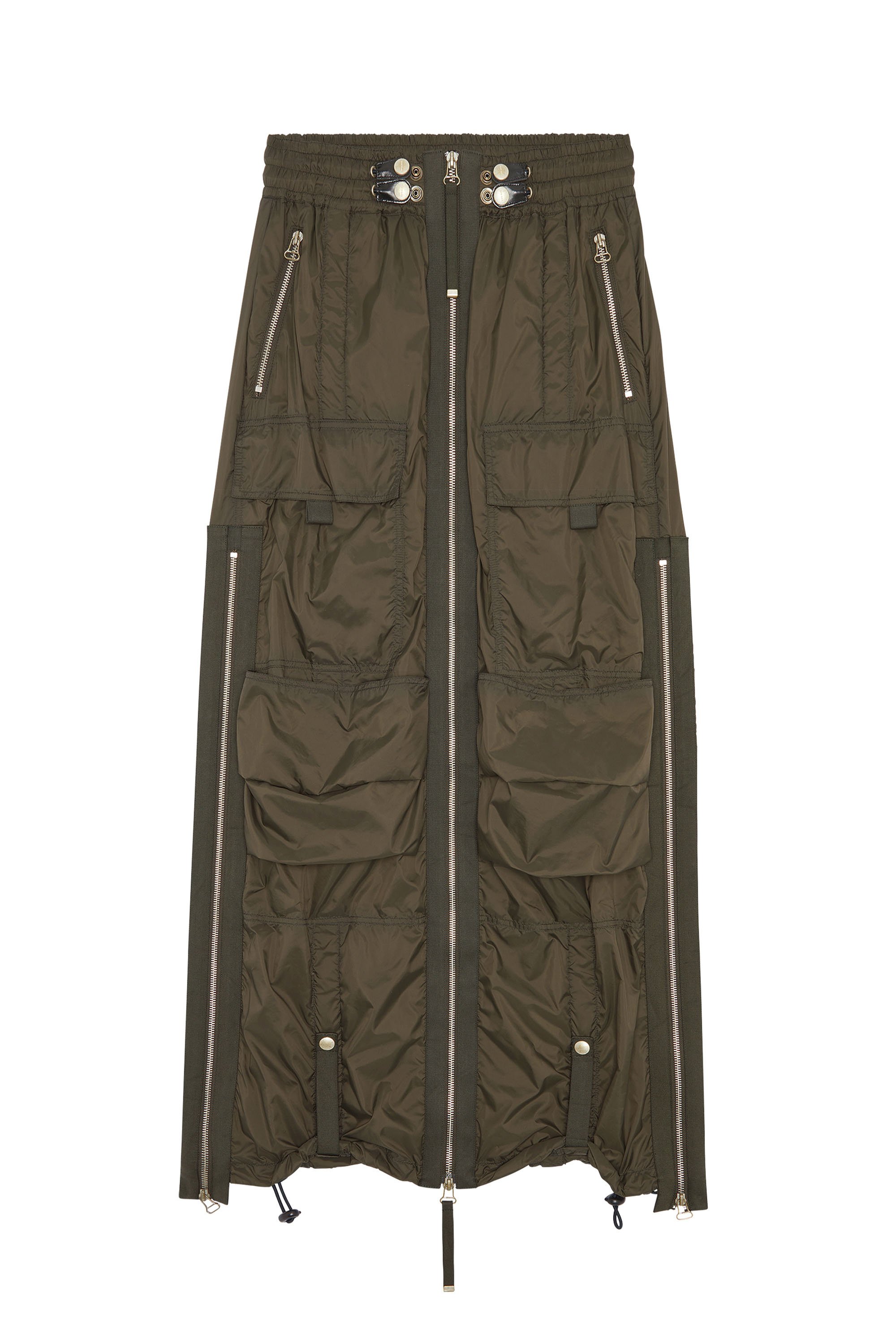 Diesel - O-CREP, Female's Long skirt with cargo pockets in Military Green - 3