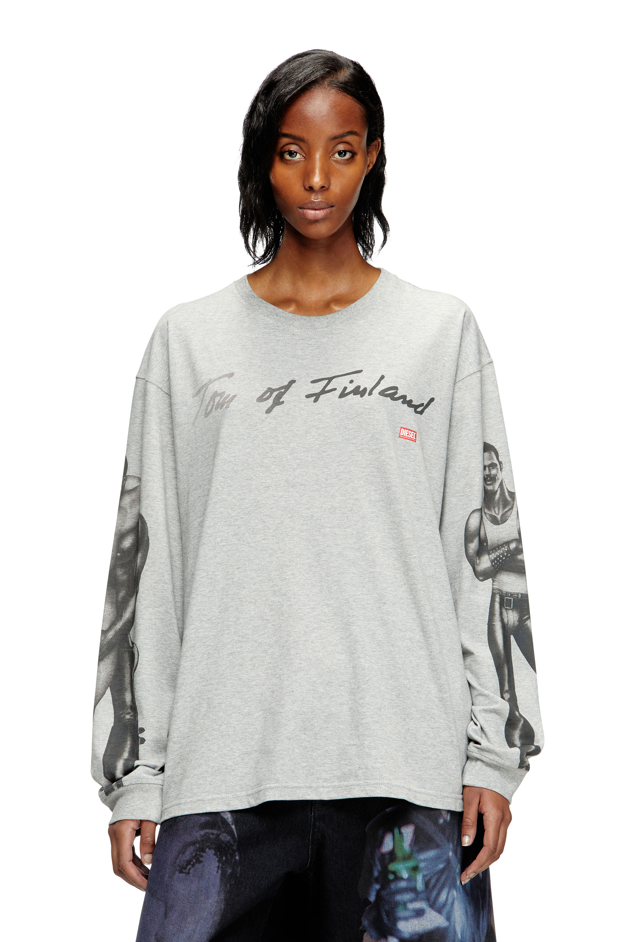 Diesel - PR-T-BOXT-LS-TOM25, T-shirt à manches longues avec imprimé graphique Mixte in Gris - 4
