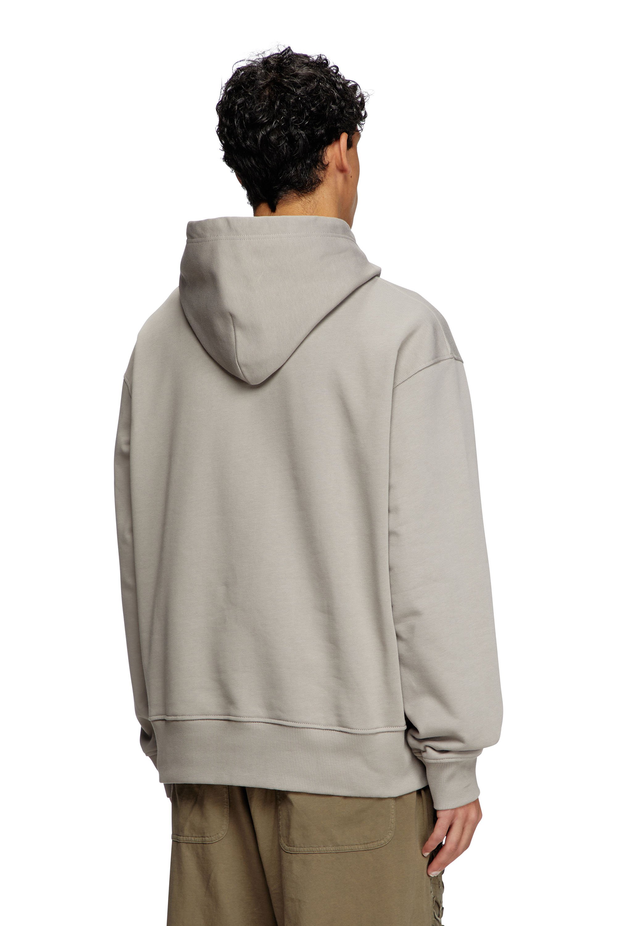 Diesel - S-MACS-HOOD-OD, Male's Hoodie with metallic logo in Grey - 3