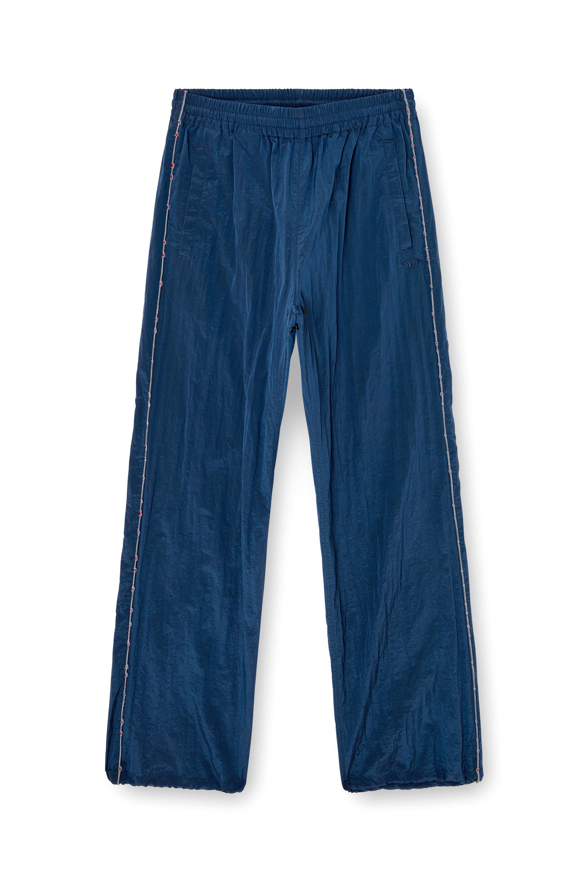 Diesel - P-ANTHEIT, Pantalon de survêtement avec passepoil effet vieilli Homme in Bleu - 4