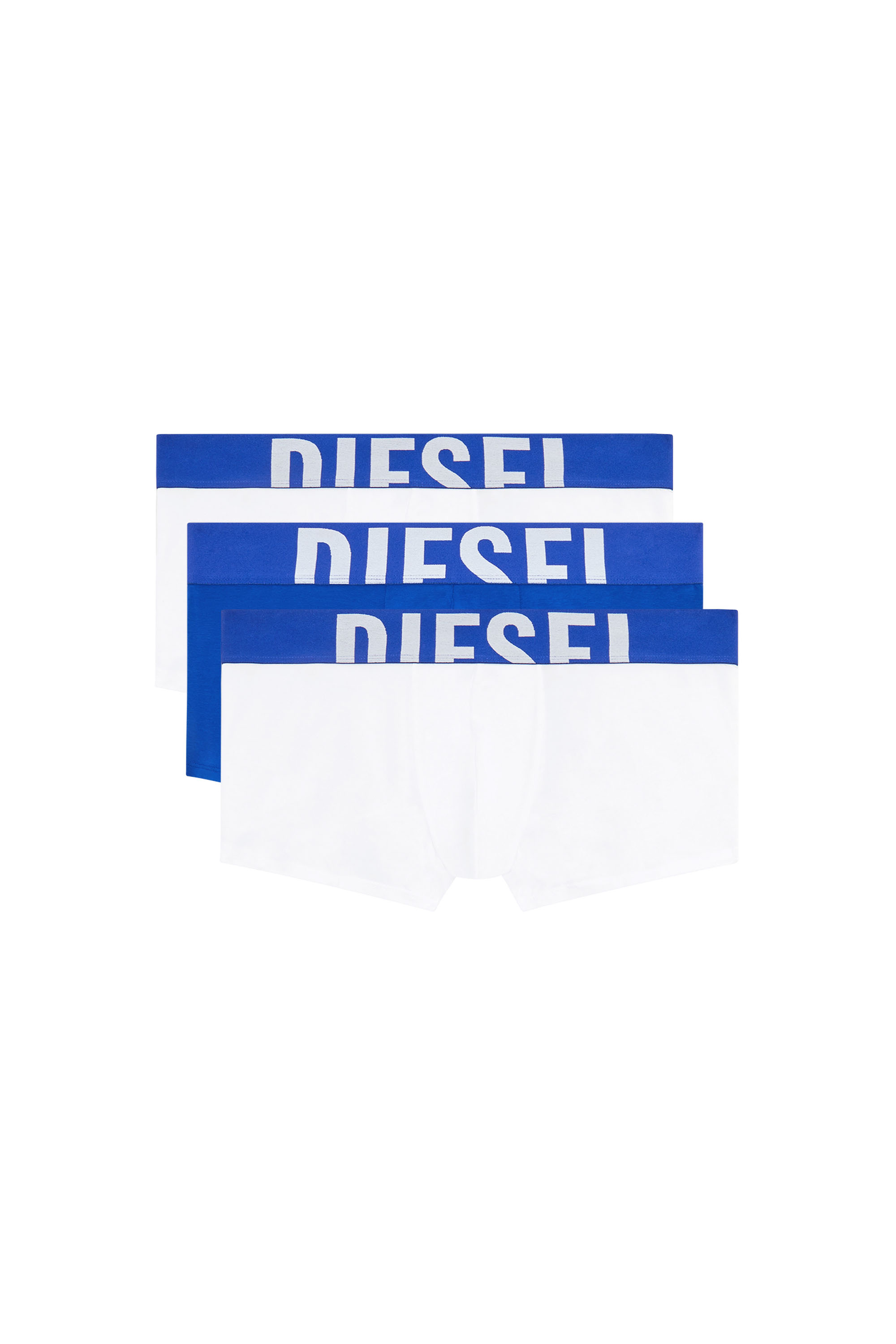 Diesel - UMBX-DAMIENTHREEPACK-5.5EL, Male's Three-pack boxer briefs in stretch cotton in White/Blue - 1