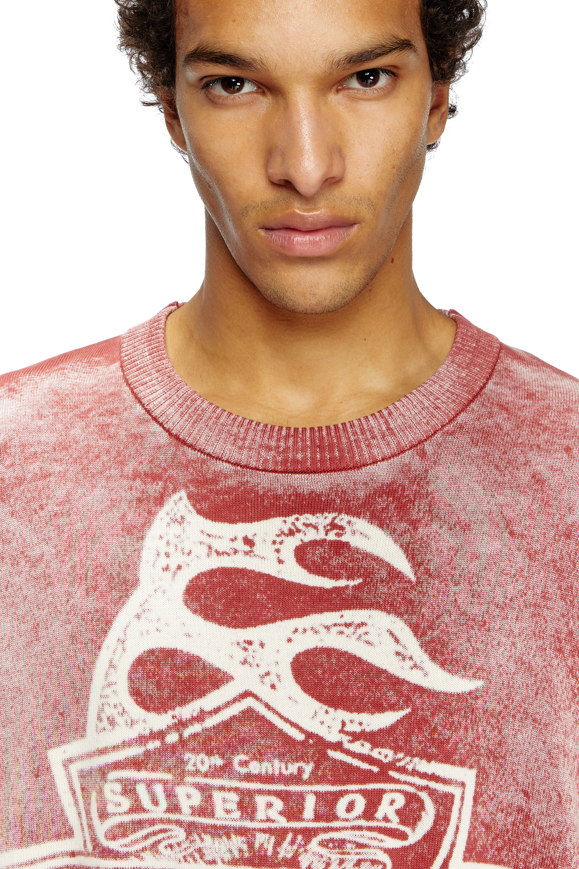 Diesel - K-BELEZ, Male's Reverse-print logo jumper in Red - 3