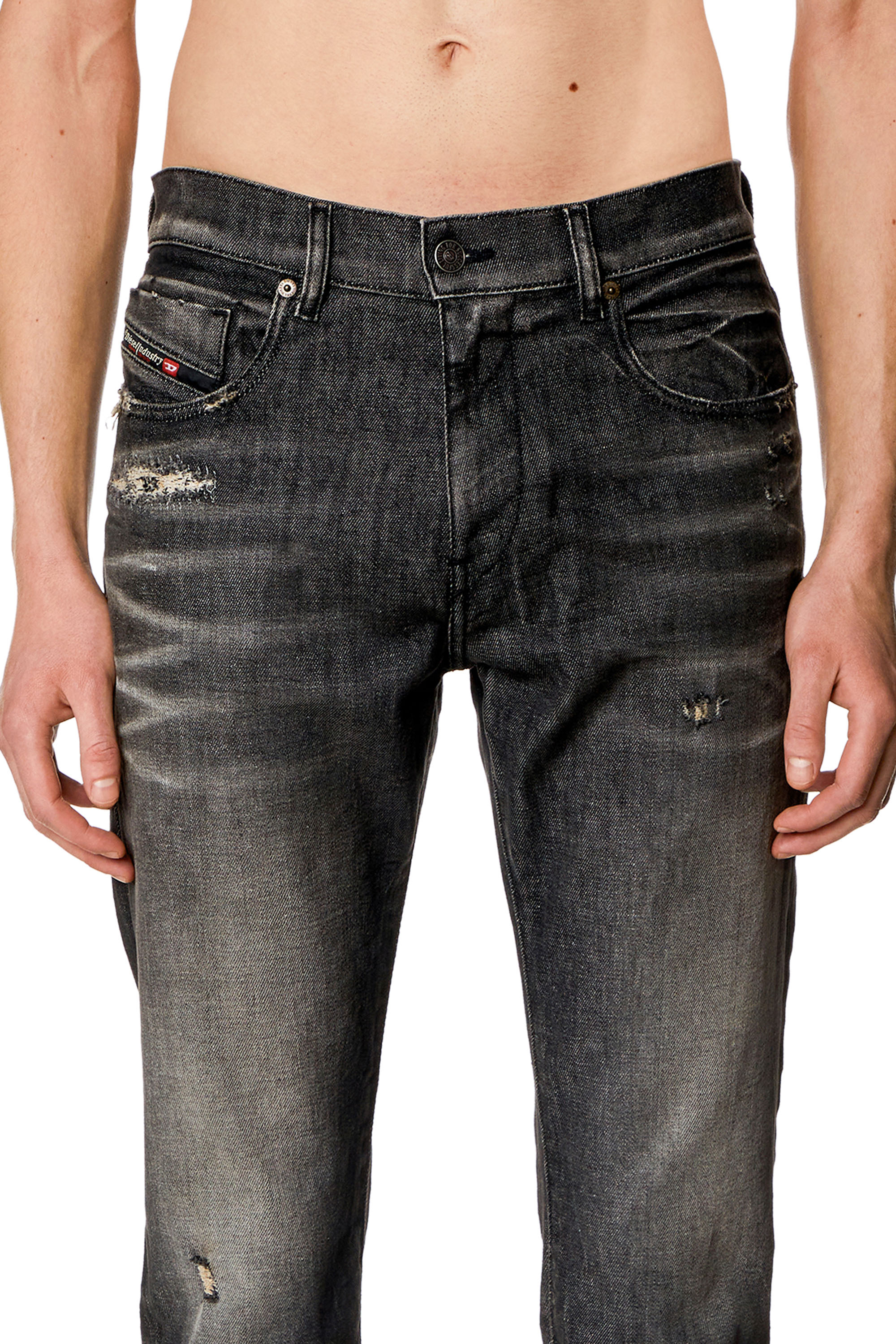 Diesel - Slim Jeans 2019 D-Strukt 09H51, Noir/Gris foncé - Image 4