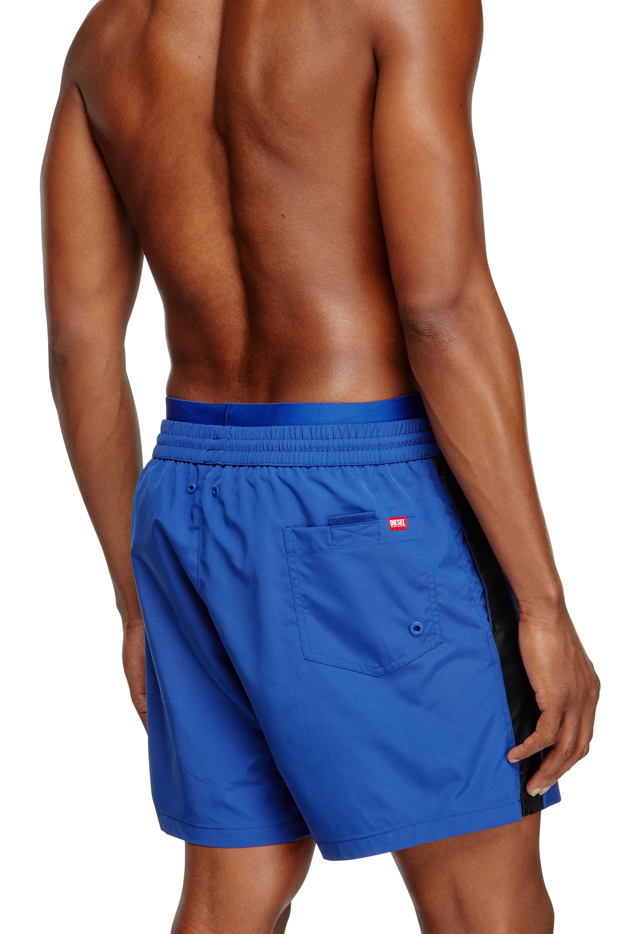 Diesel - VISPER-41-D-POP, Male's Mid-length swim shorts with hybrid waist in Blue/Black - 3