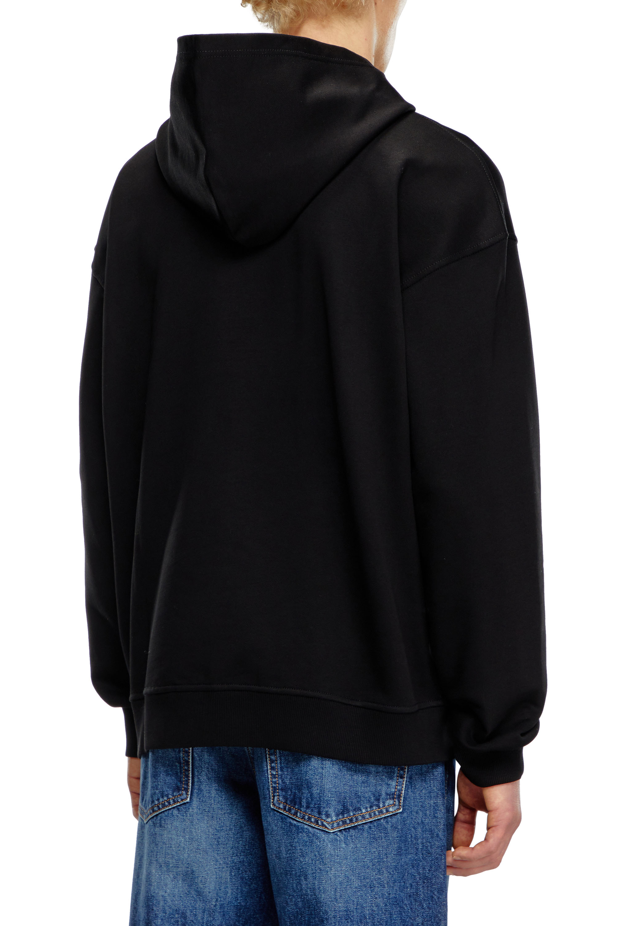 Diesel - S-BOXT-HOOD-DIV, Male's Hoodie with embroidered Diesel patches in Black - 2