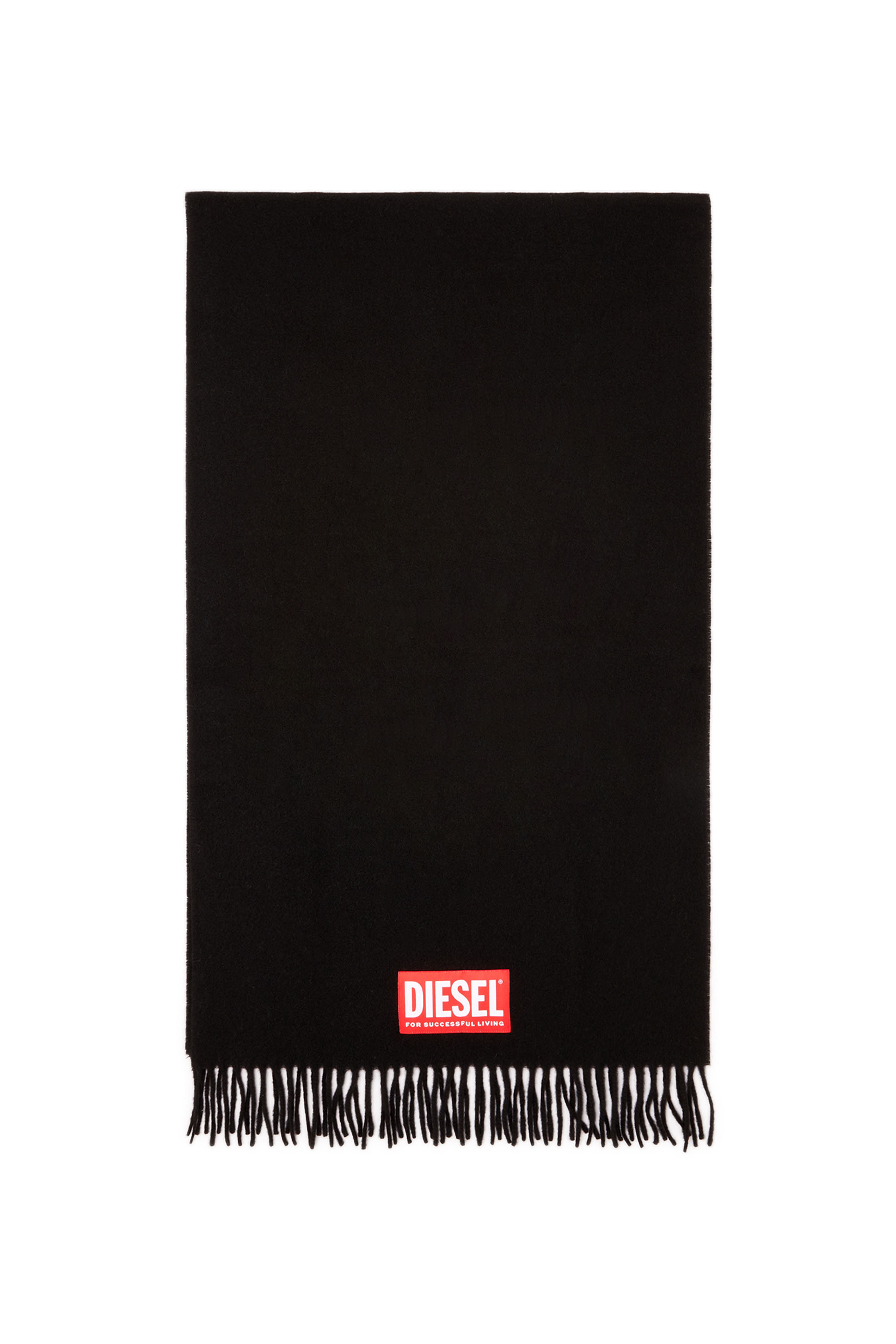 Diesel - S-IMON, Male's Wool blend scarf in Black - 1