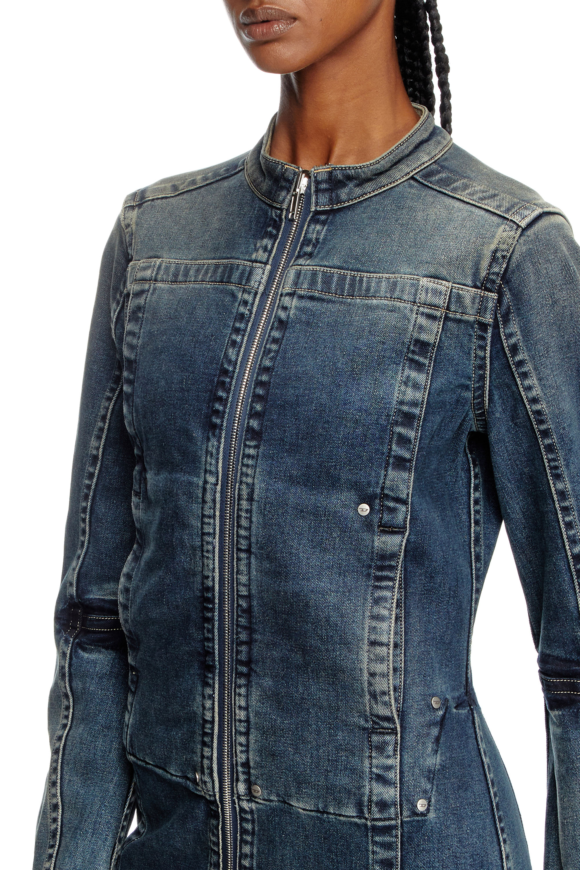 Diesel - DE-ROMI-RE, Robe courte en denim Rehab Femme in Bleu - 5