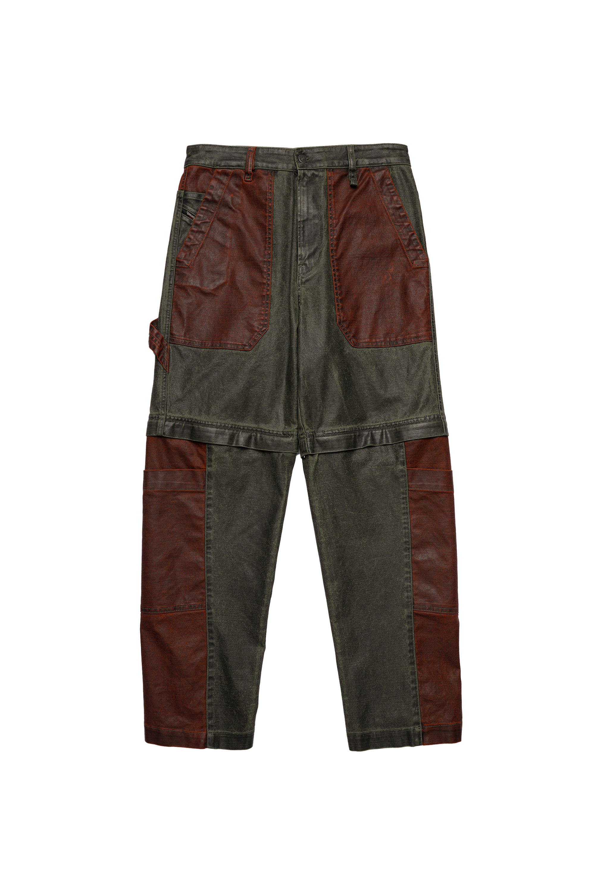 Diesel - D-Multy 0KDAQ Tapered Jeans, Green/Brown - Image 7