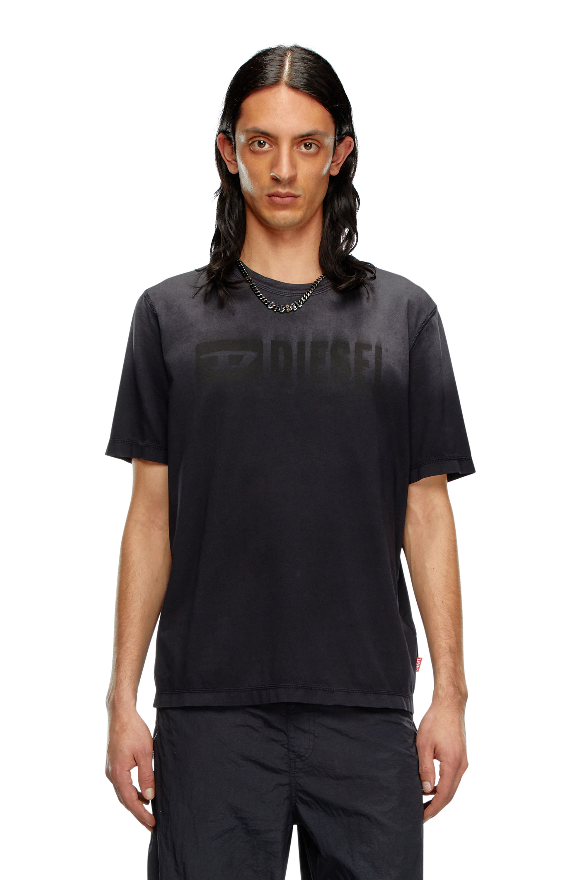 Diesel - T-ADJUST-K4, Male's T-shirt with sun-faded treatment in Black - 1