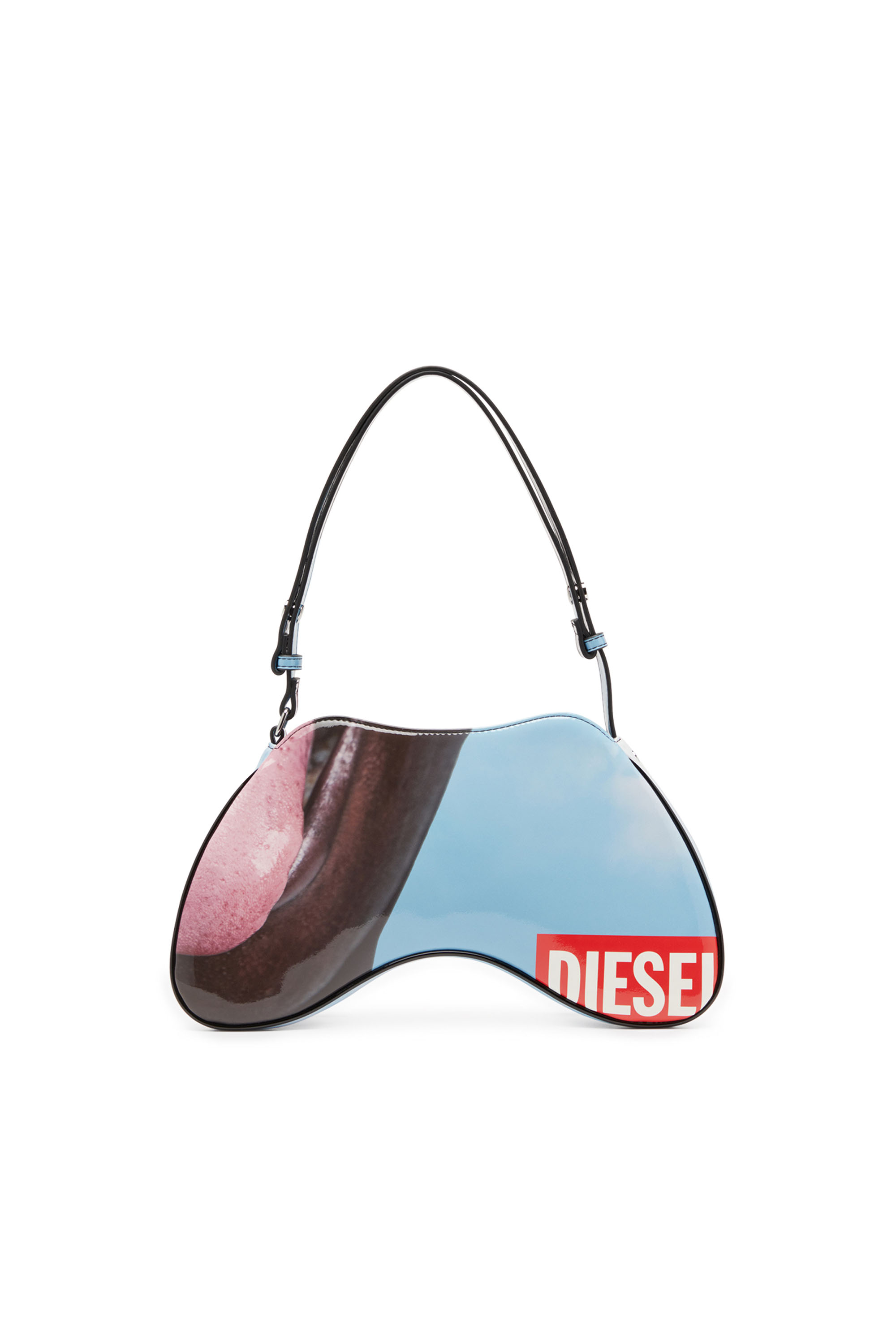Diesel - PLAY SHOULDER, Female Play-Shoulder bag in printed glossy PU in Multicolor - Image 3