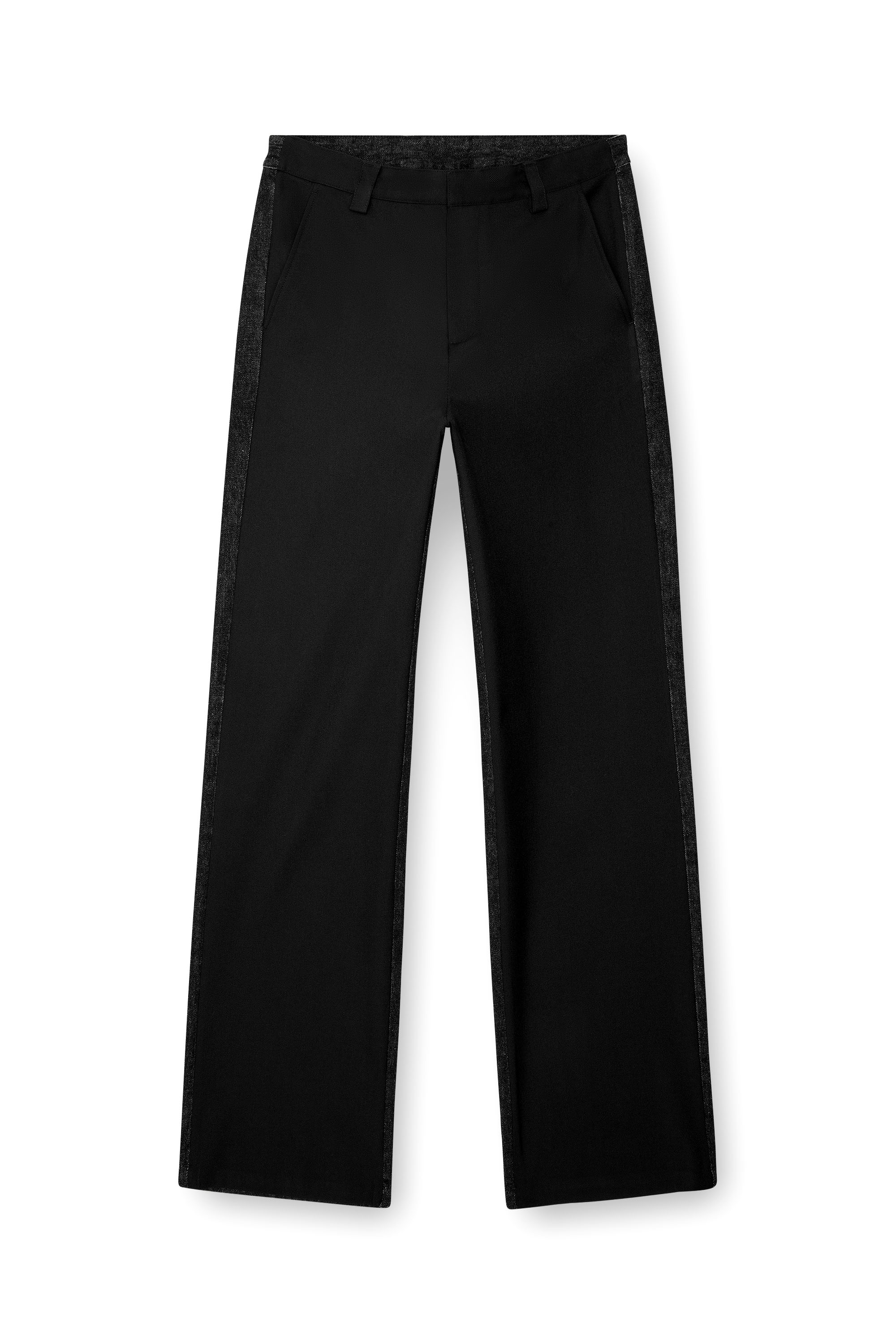 Diesel - P-WIRE-B, Male's Hybrid pants in twill and denim in Black - 5