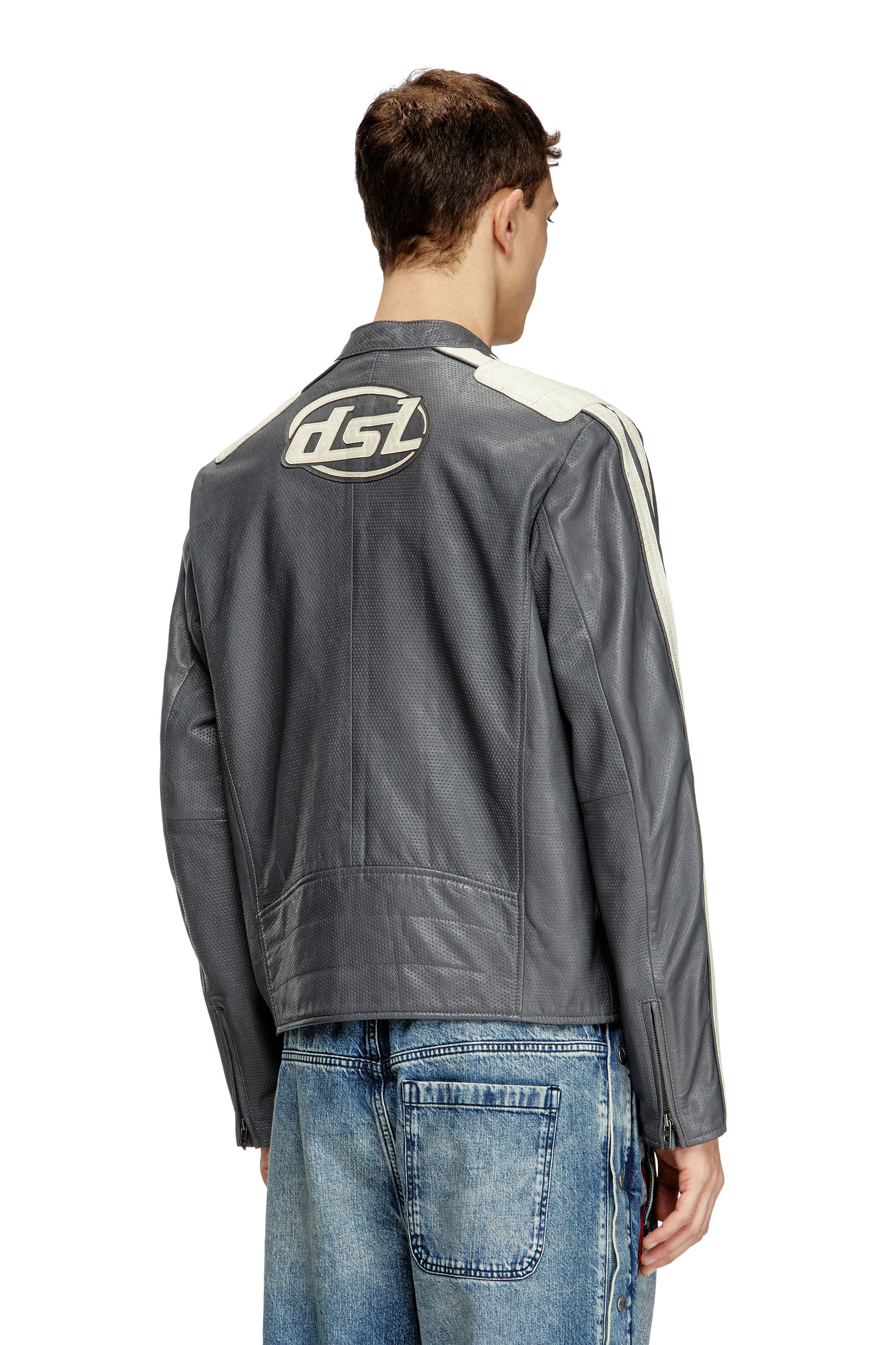 Diesel - L-POP, Veste de motard en cuir perforé Mixte in ToBeDefined - 3