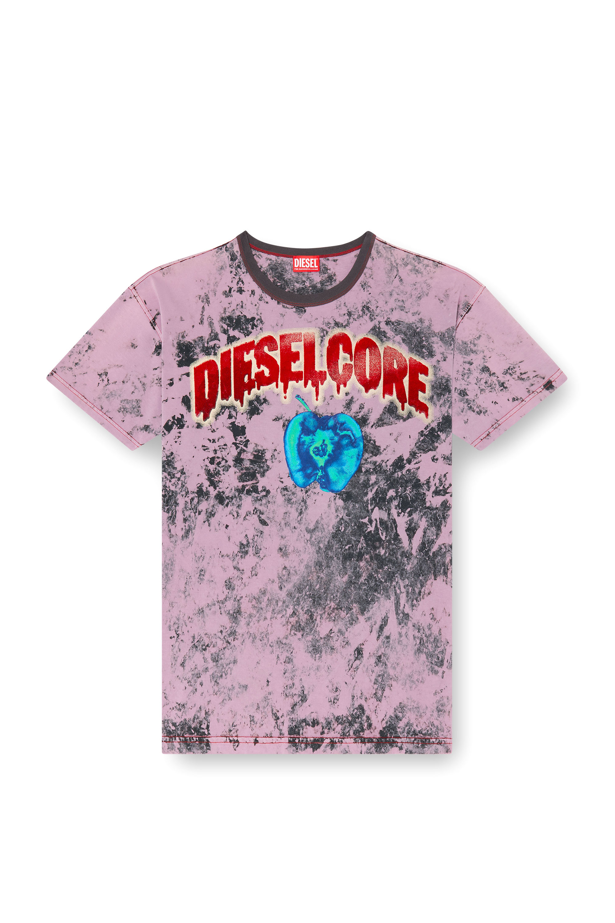 Diesel - T-BOXT-R9, Male's T-shirt with Diesel Core logo in Pink - 4