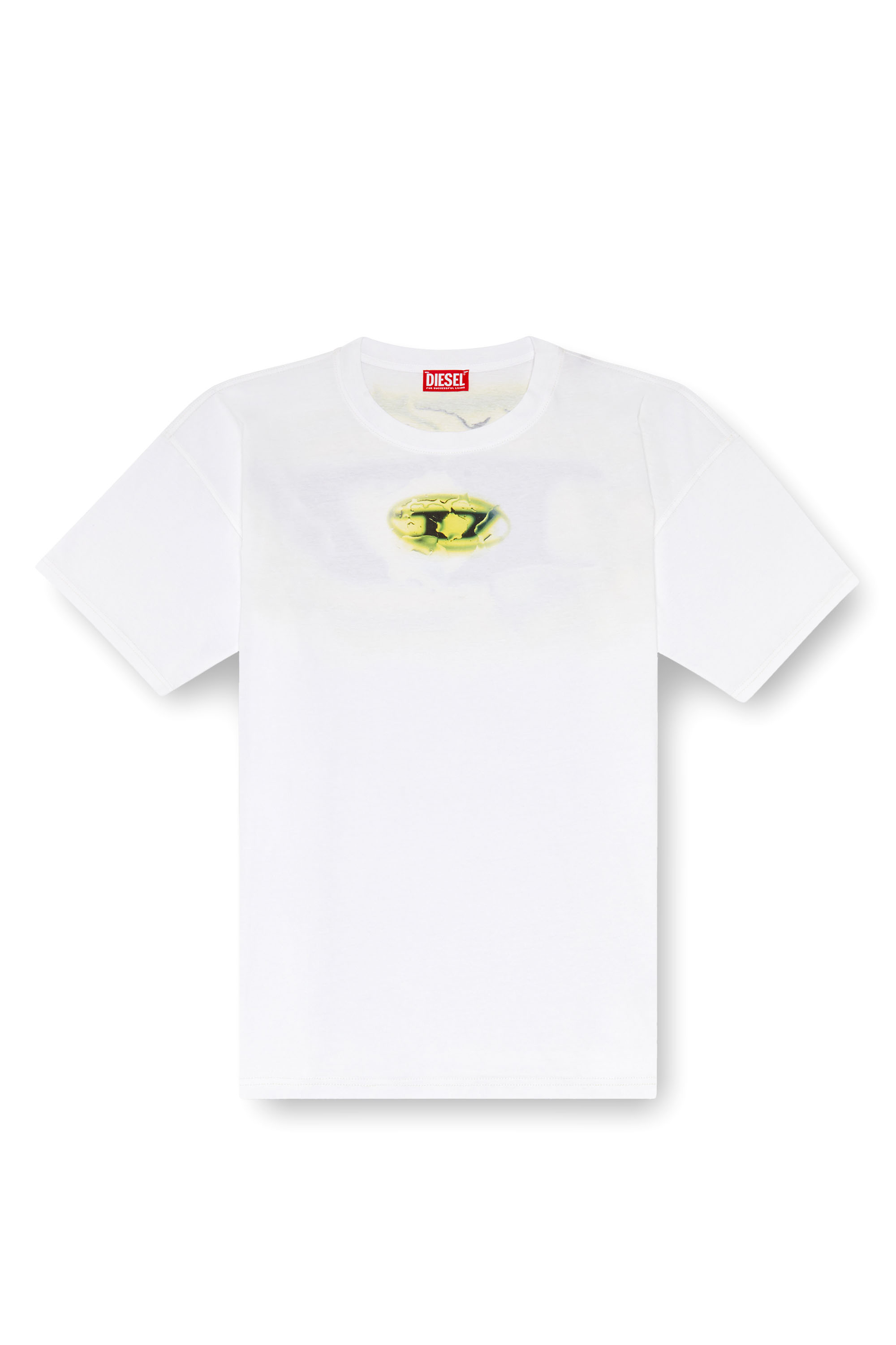 Diesel - T-BOXT-K3, T-shirt avec logo effet lumineux Homme in Blanc - 4