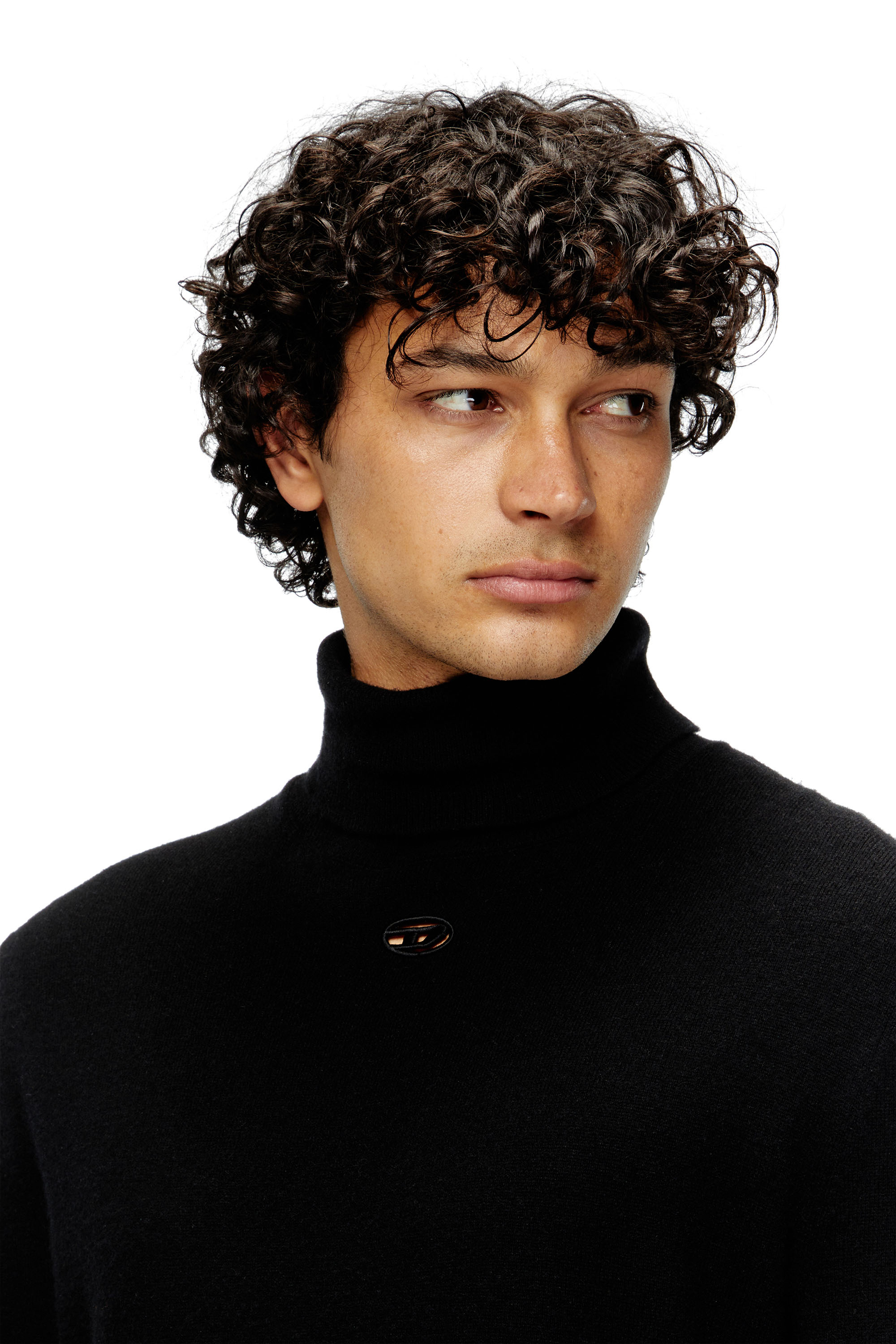 Diesel - K-VIERI-TN, Male's Turtleneck jumper in wool and cashmere in Black - 3