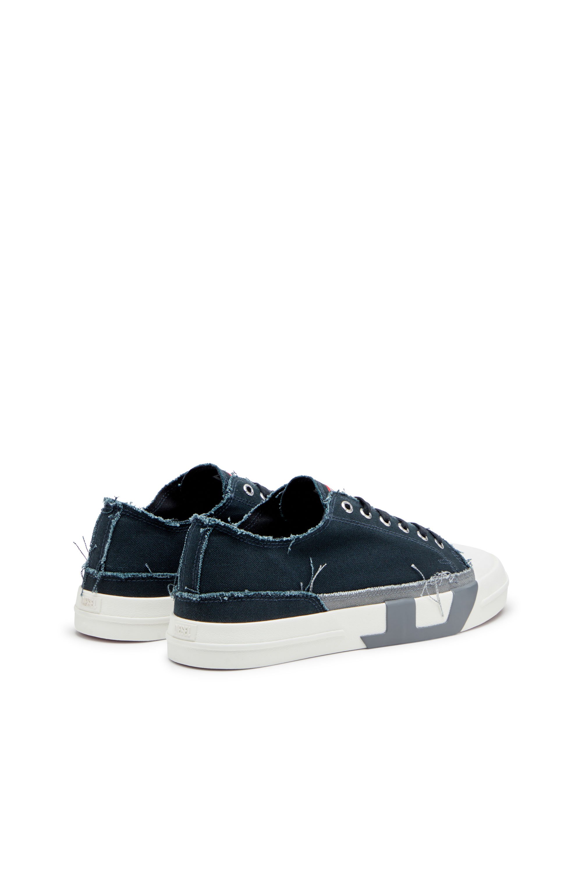 Diesel - S-D-VERSE LOW, Male's Sneakers in frayed canvas in Blue/Grey - 3