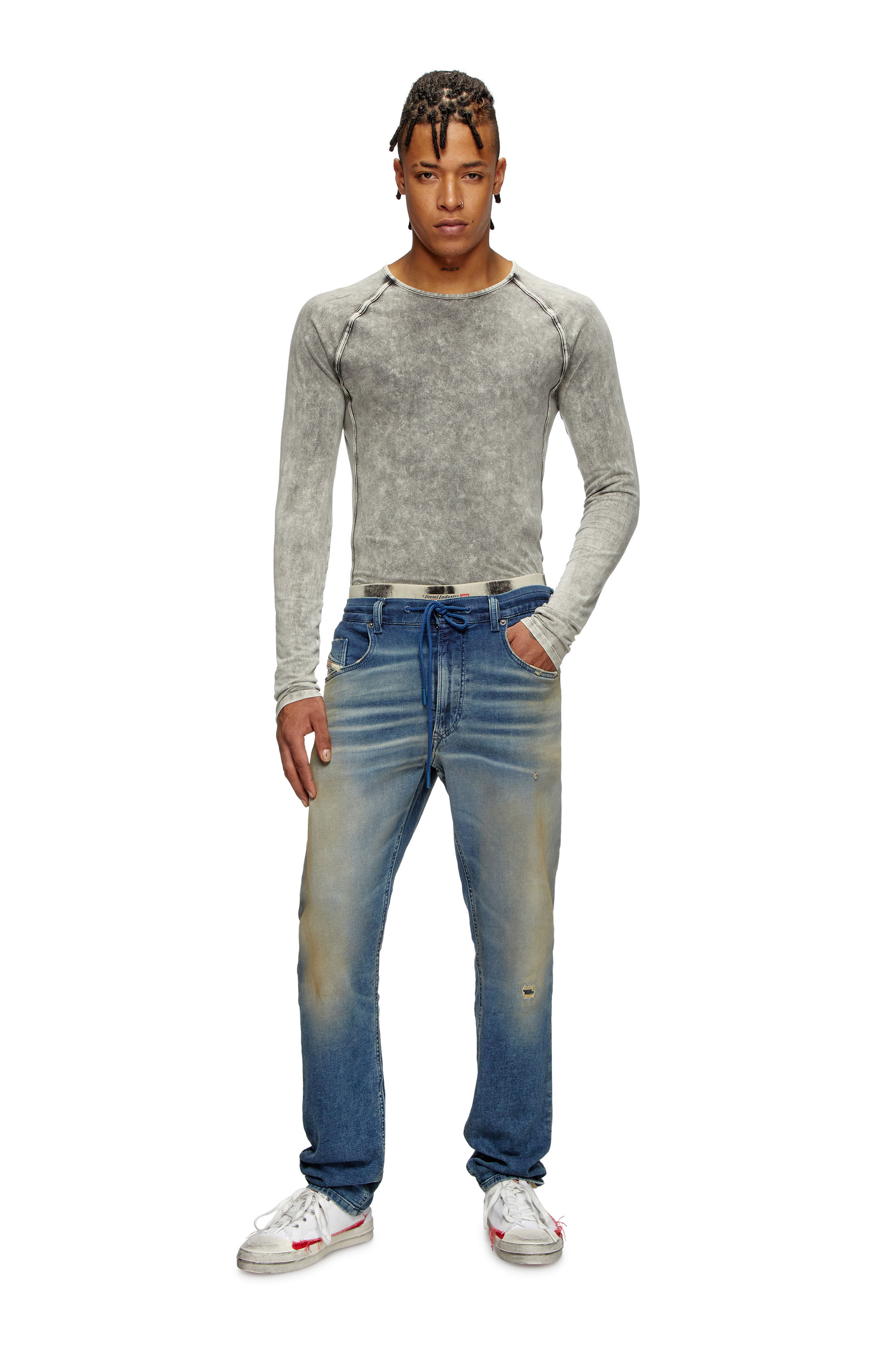 Diesel - Regular 2030 D-Krooley Joggjeans® 068PQ Homme, Bleu moyen - Image 2