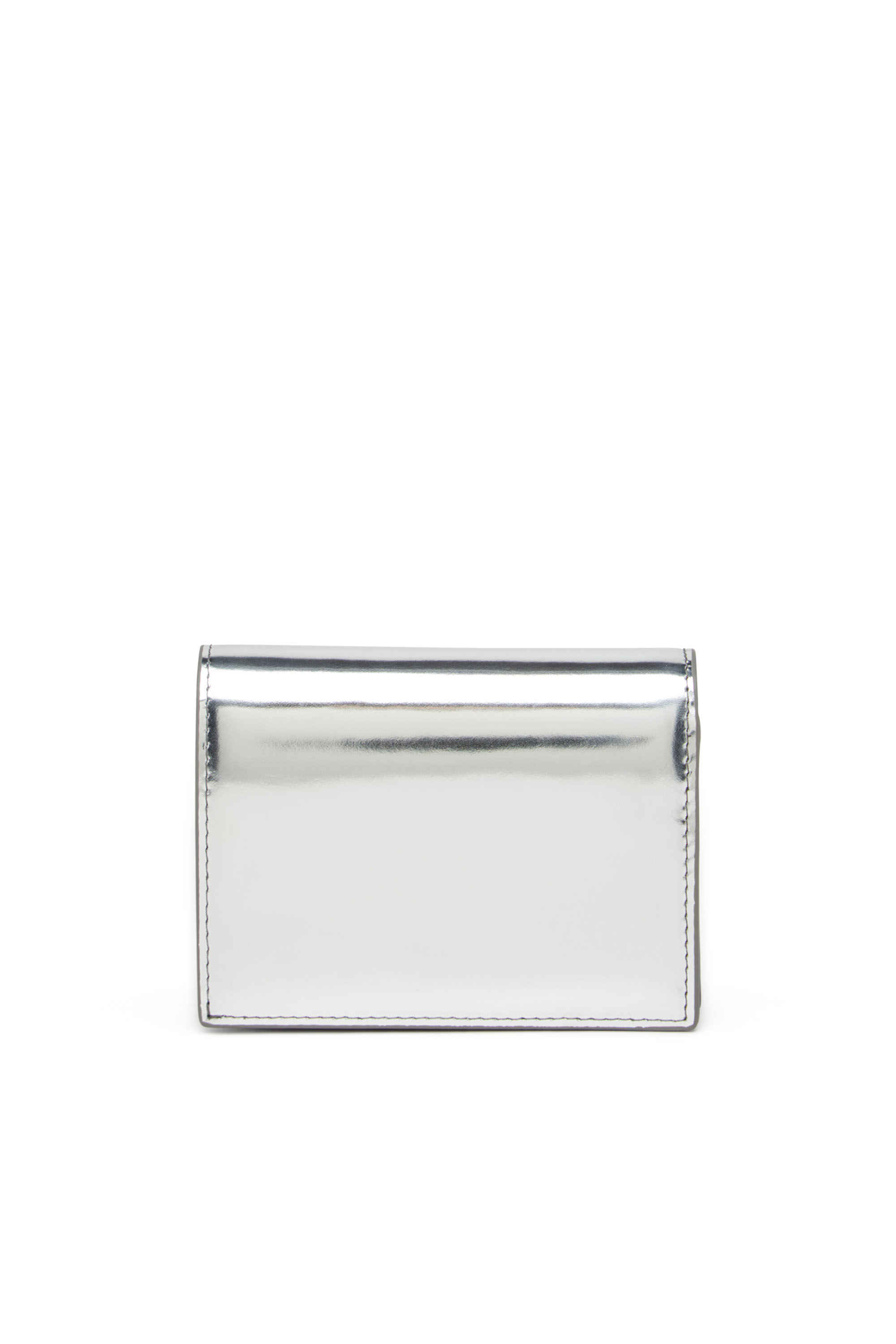 Diesel - 1DR BI FOLD III, Female's Bi-fold wallet in mirror leather in Silver - 2