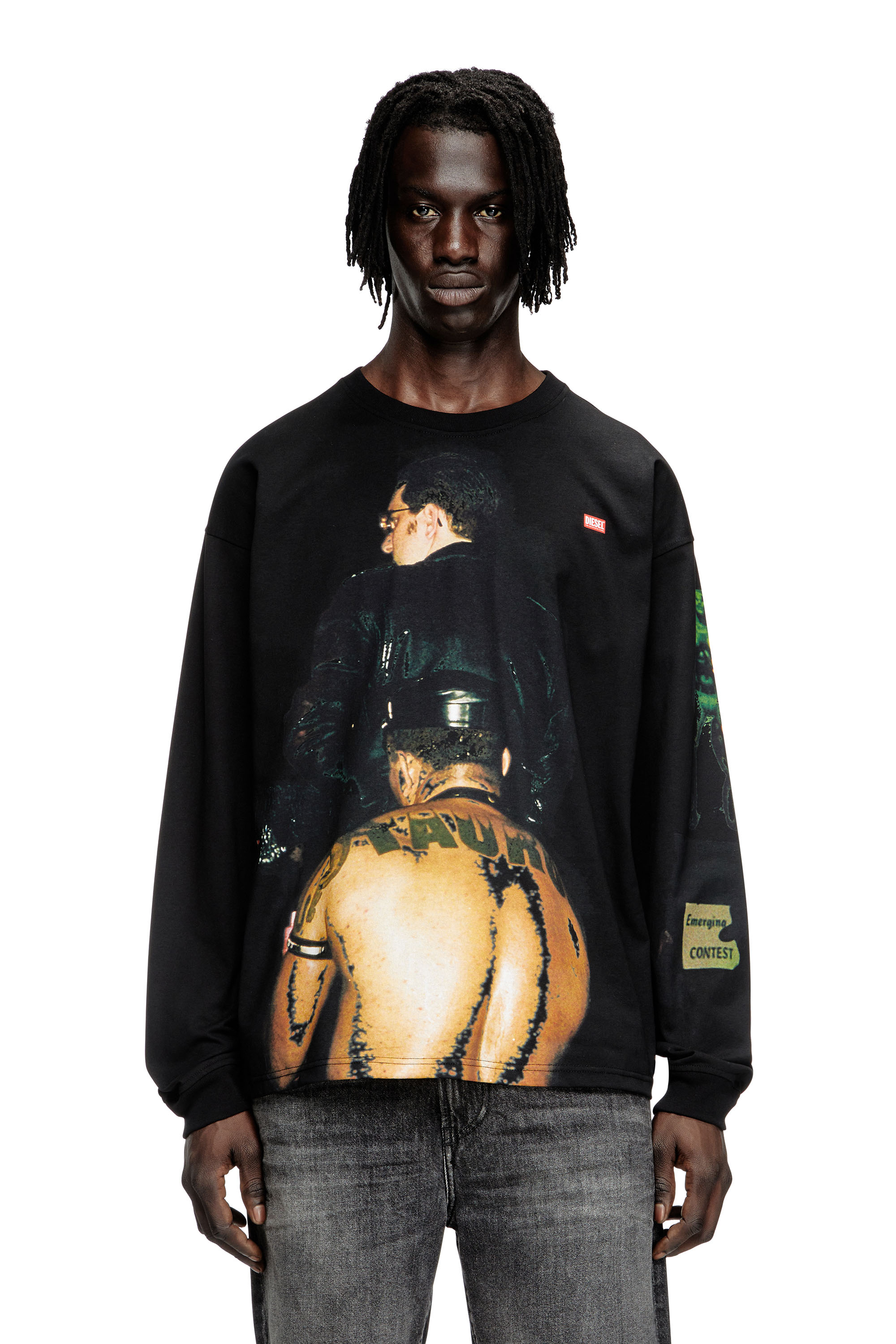 Diesel - PR-T-BOXT-LS-TOM25-1, T-shirt à manches longues avec imprimé graphique Mixte in Noir - 2