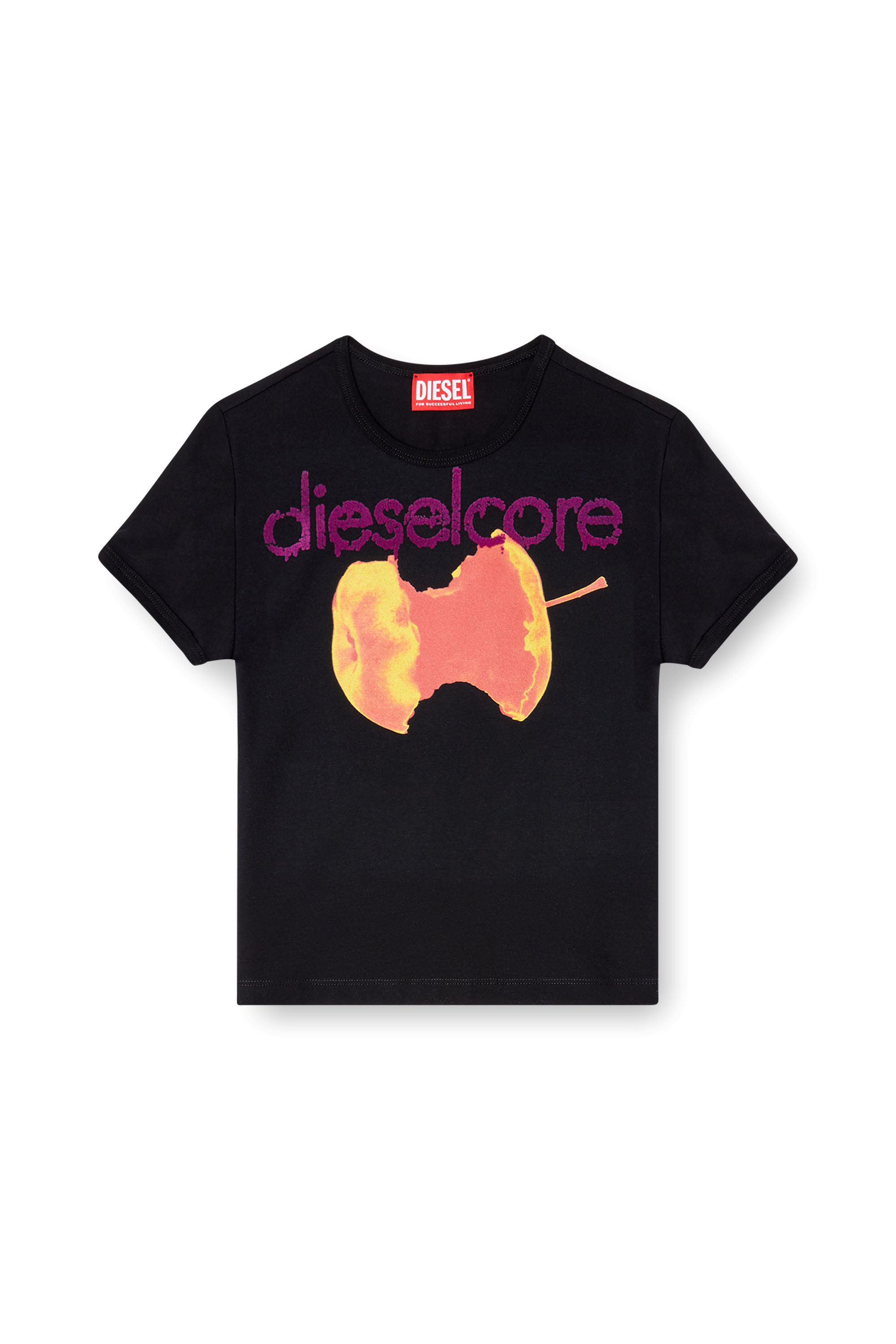 Diesel - T-UNCUTIES-SHORT-Q2, T-shirt avec logo Diesel Core Femme in ToBeDefined - 4