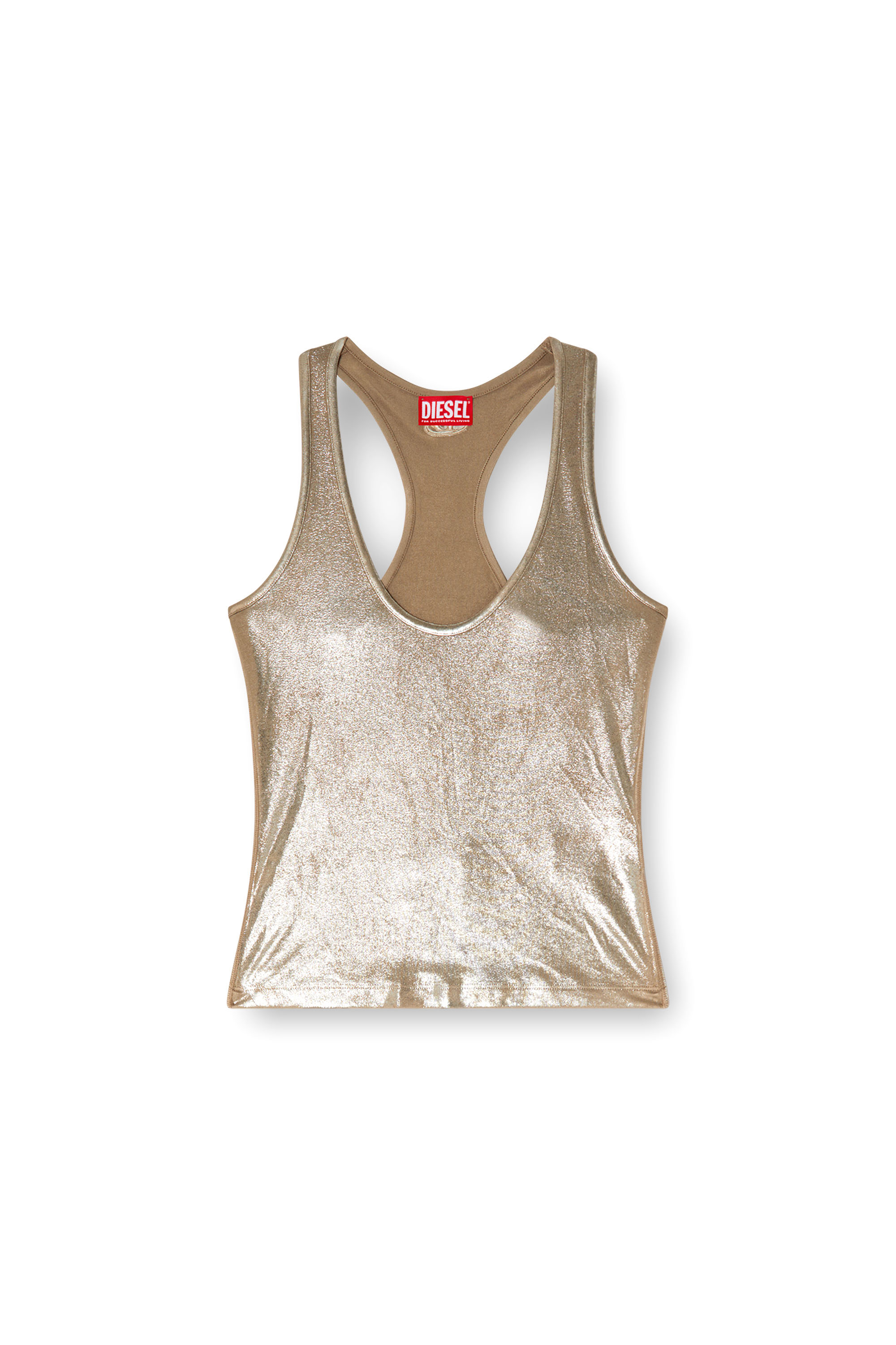 Diesel - T-AMA, Female's Metallic tank top in Beige - 4