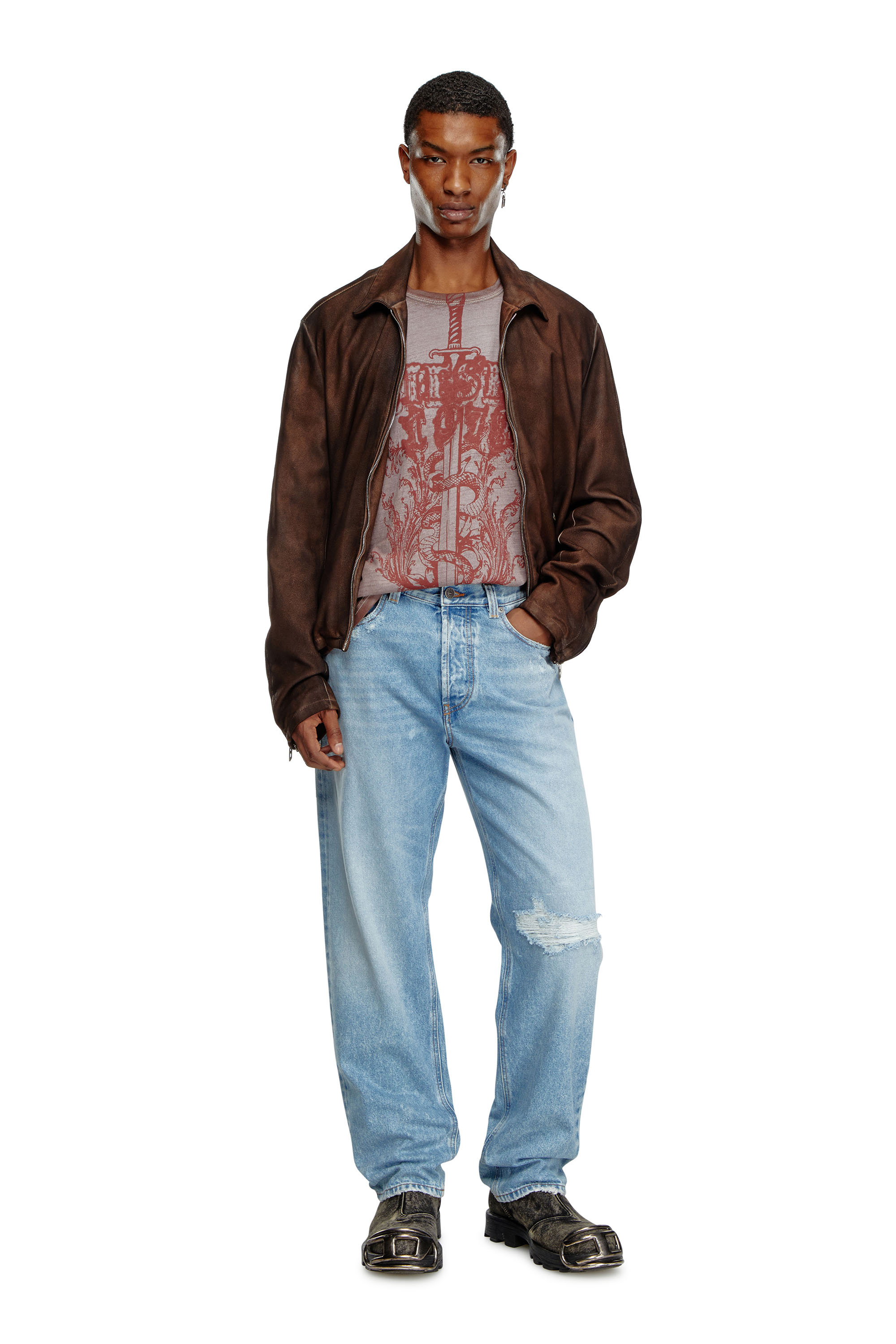 Diesel - Straight Jeans 2010 D-Macs 09J80 Homme, Bleu Clair - Image 2