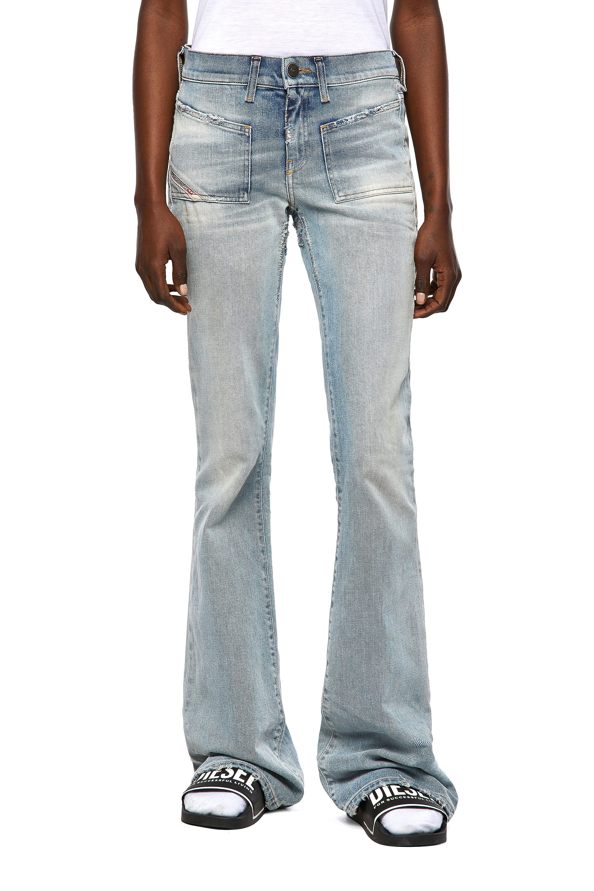 Diesel - 1969 D-EBBEY 09A04 Bootcut and Flare Jeans, Bleu Clair - Image 1