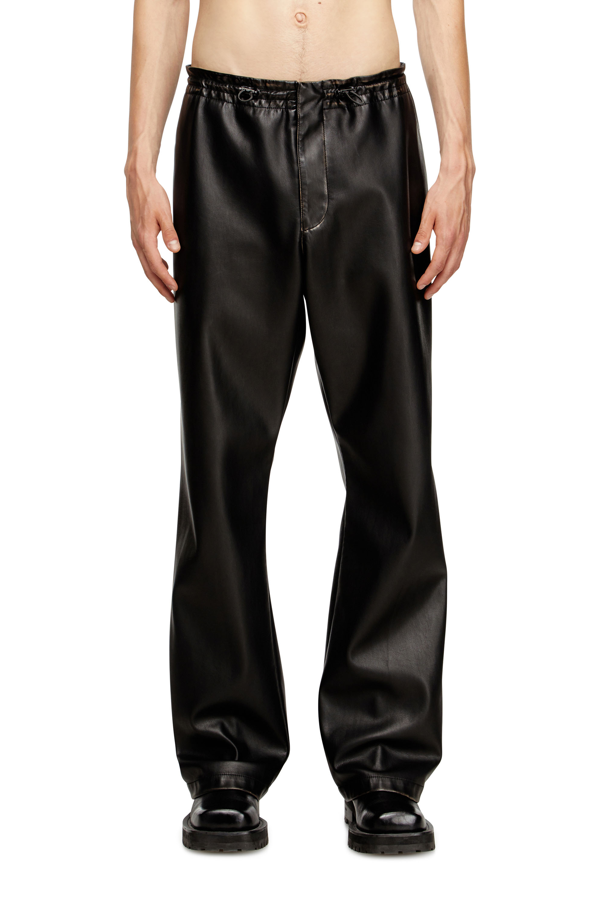 Diesel - P-RIVERS, Male's Pants in treated technical fabric in Black - 1