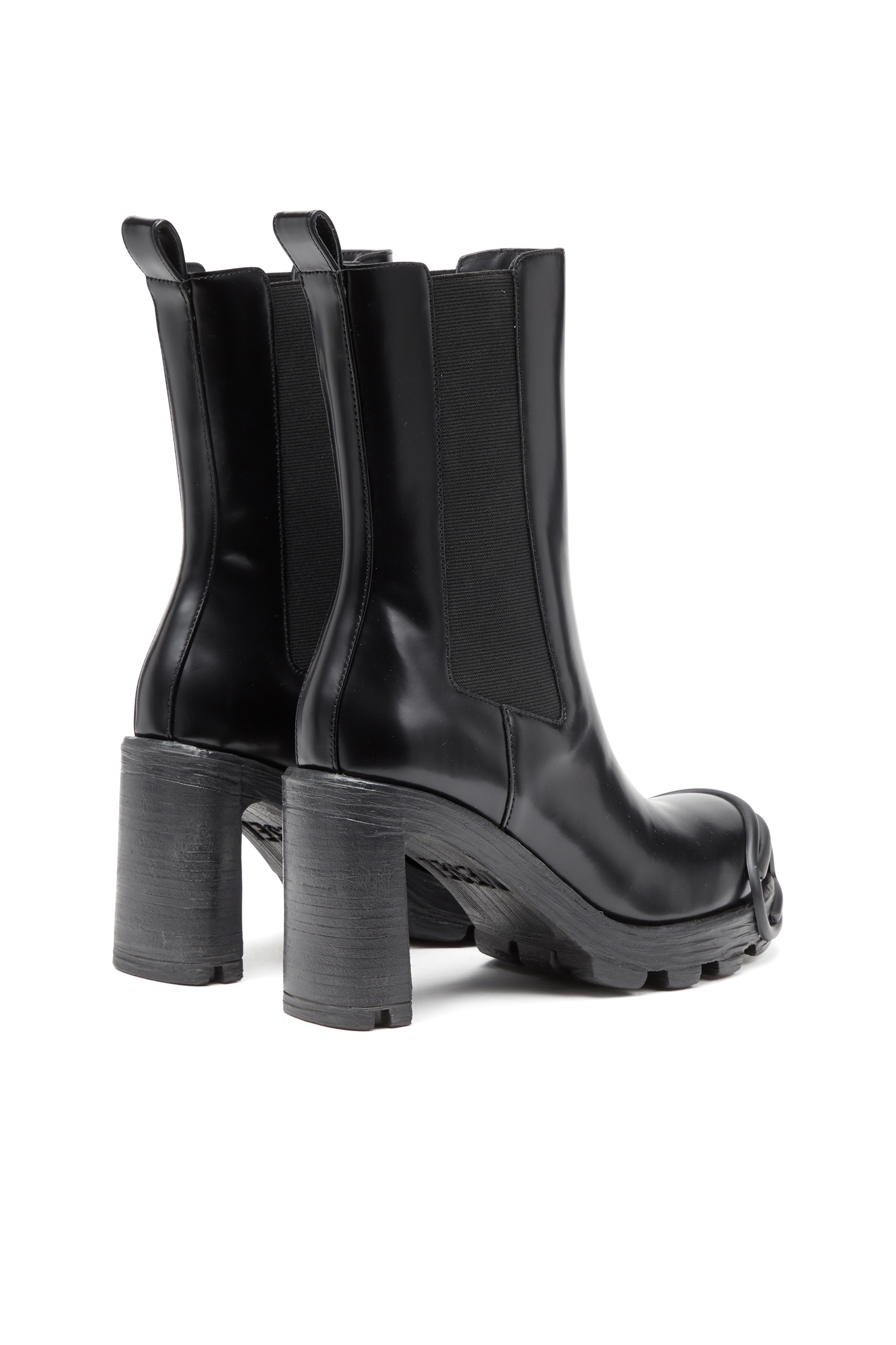 Diesel - D-HAMMER CH D W, Female D-Hammer-High-heel boots with Oval D plaque in Black - Image 4