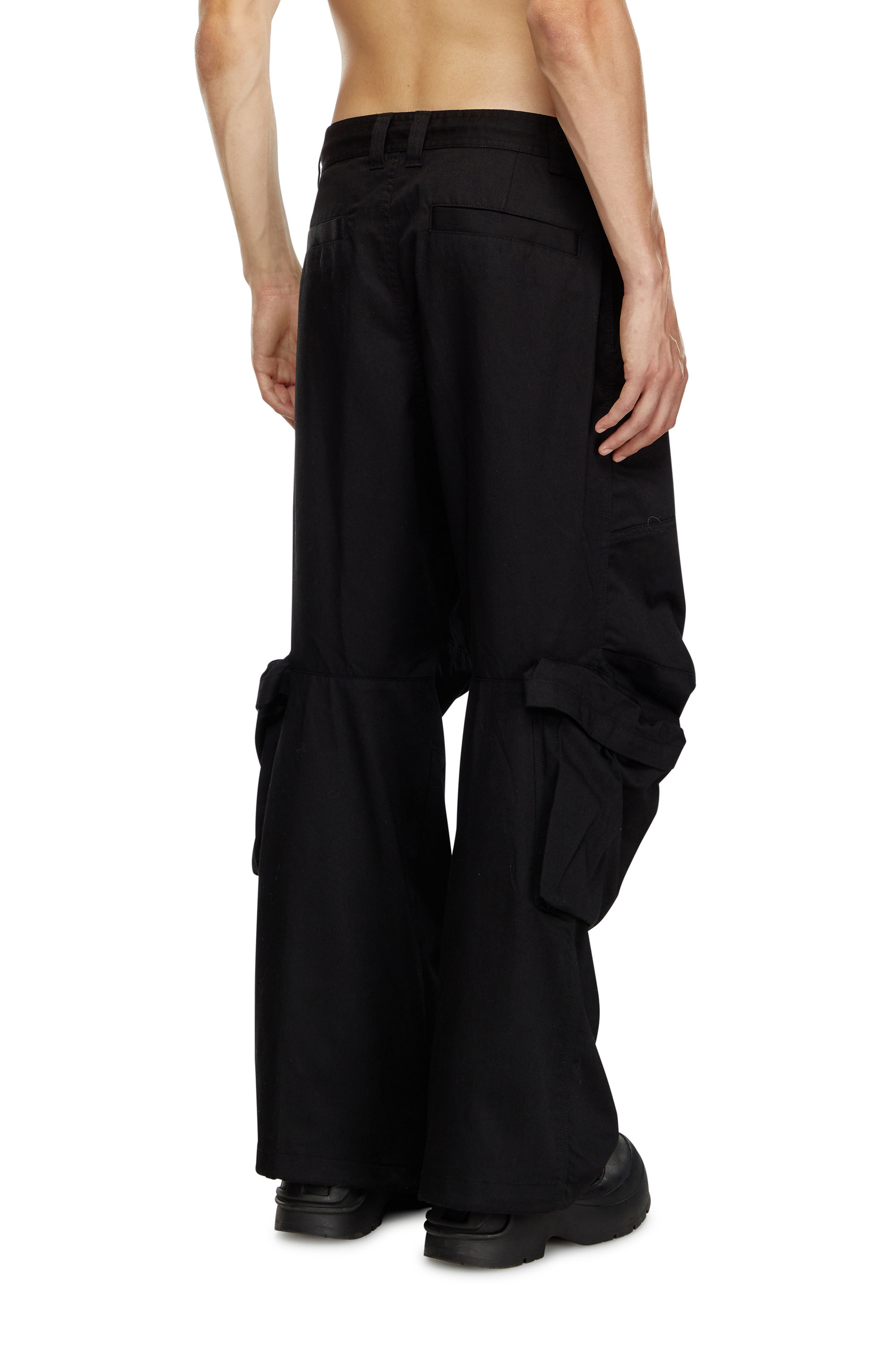 Diesel - P-ARNE-A, Male Cargo pants in technical cotton twill in Black - Image 2