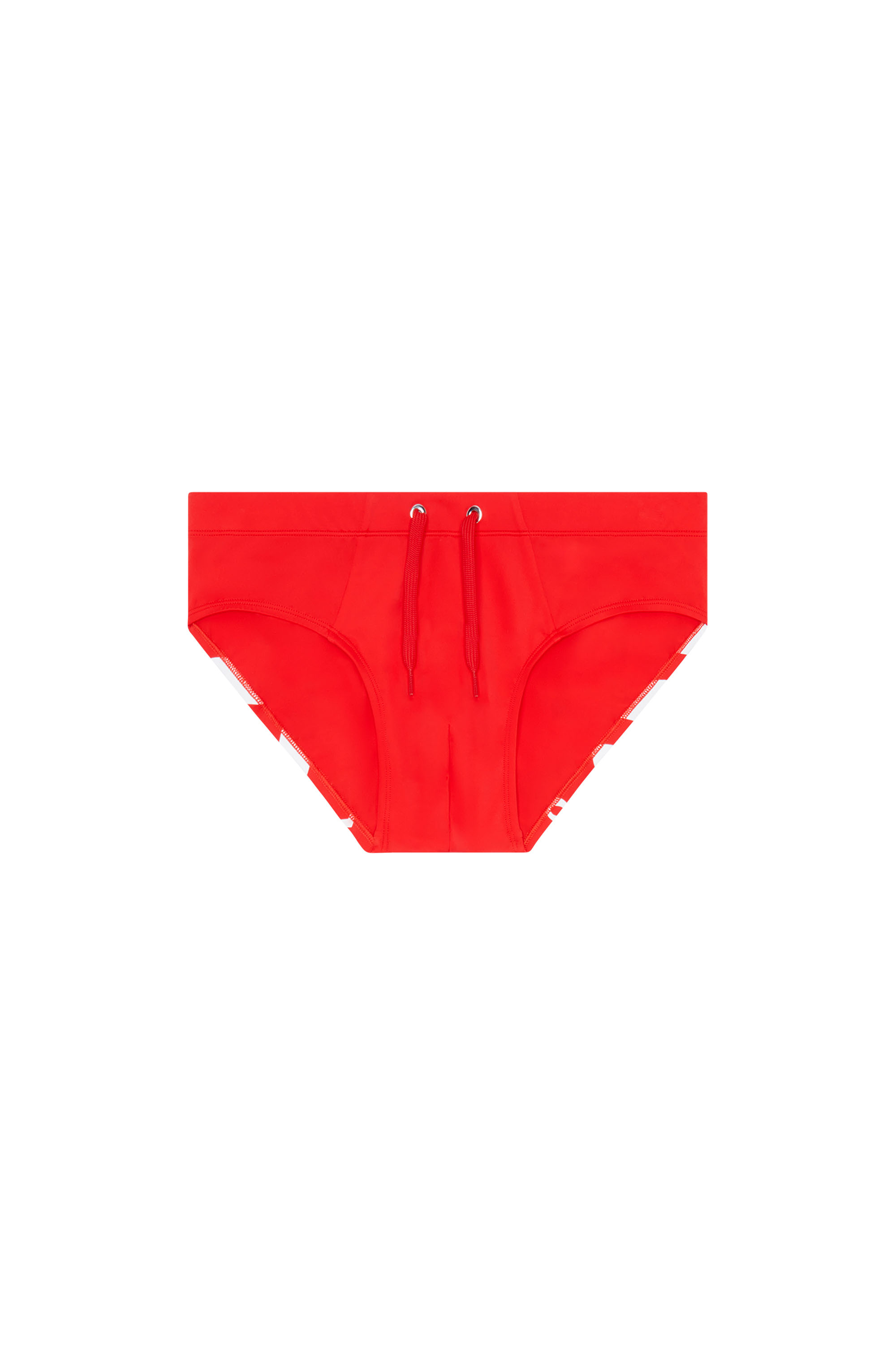 Diesel - BMBR-ALFIE, Male's Swim briefs with tonal logo print in Red - 4