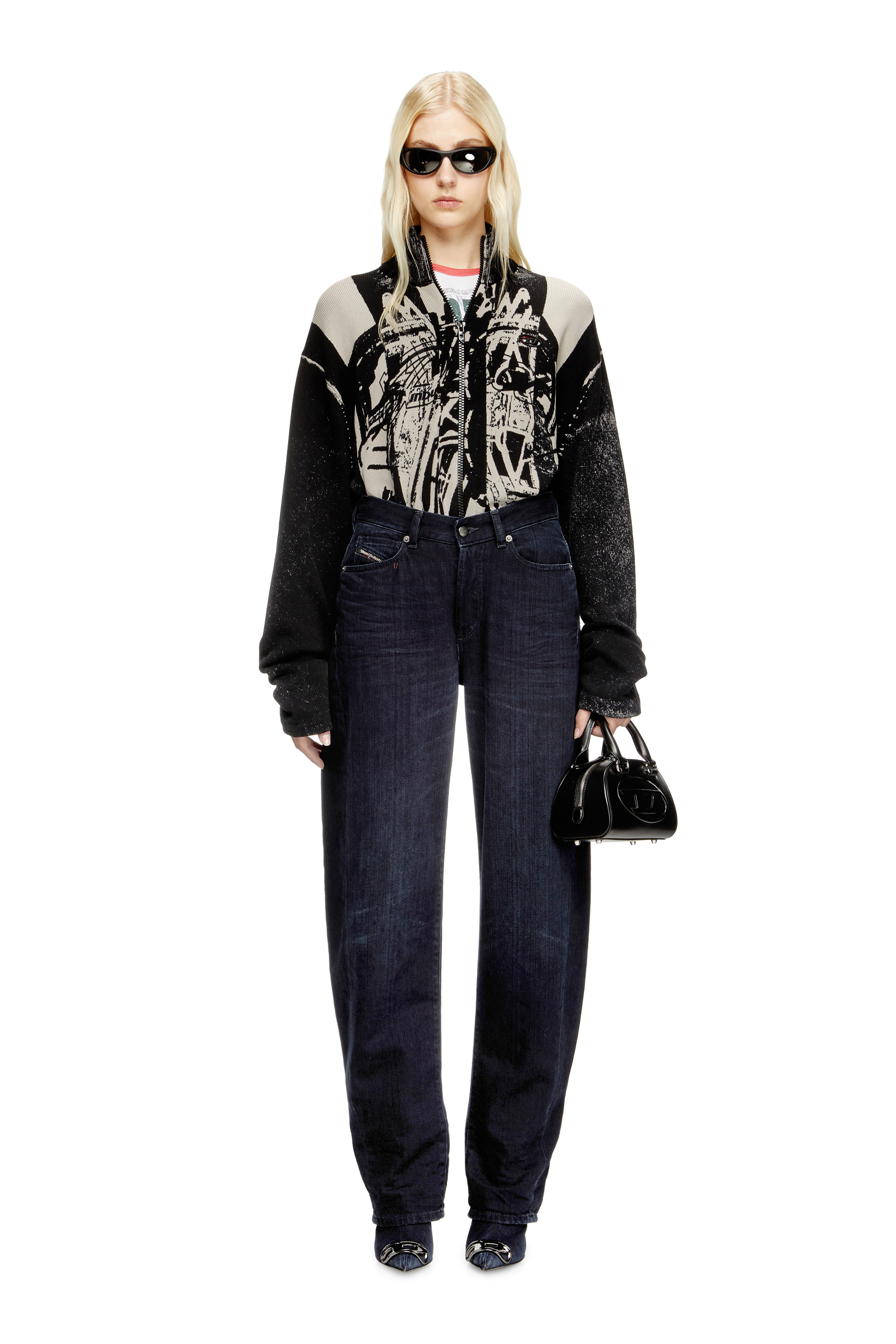 Diesel - Female's Relaxed Jeans 1974 D-Ellz 09L54, Dark Blue - 3