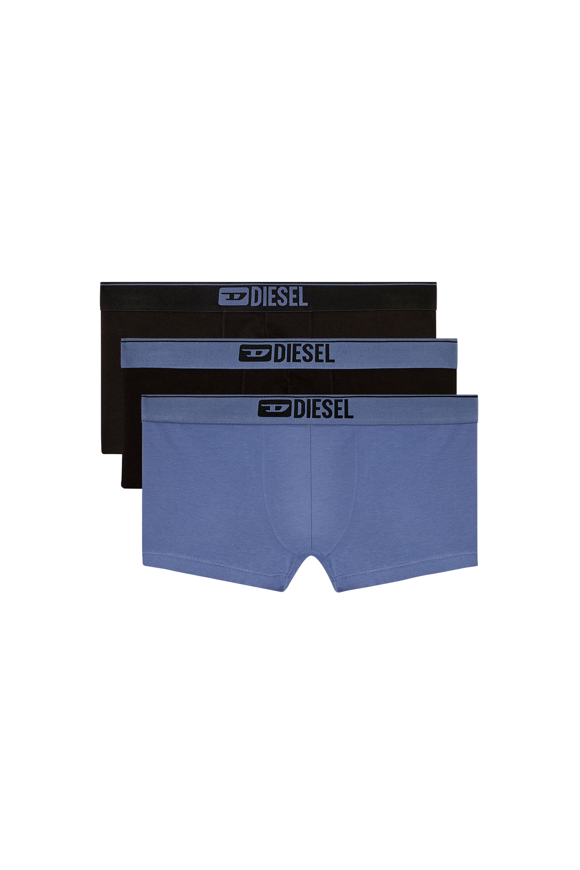 Diesel - UMBX-DAMIENTHREEPACK, Male's Three-pack of plain boxer in Black/Blue - 1