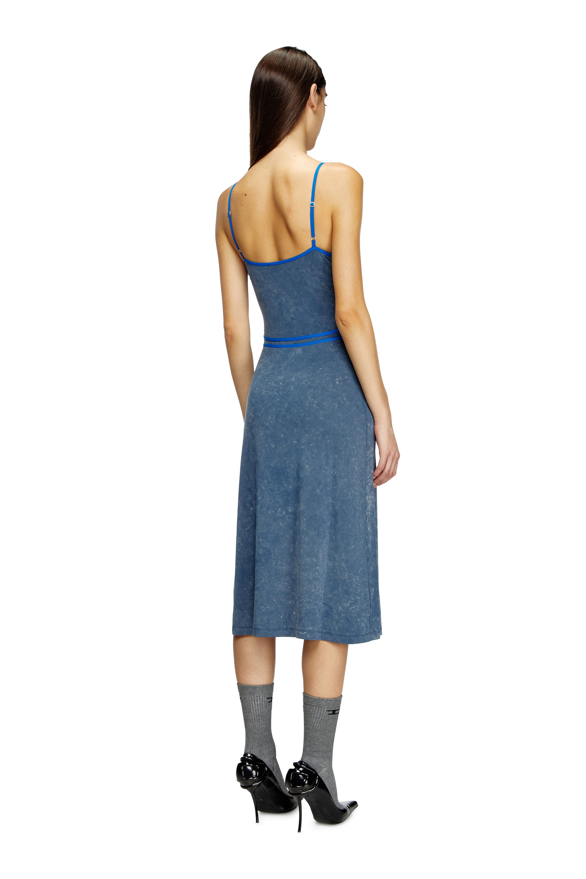 Diesel - D-WOW, Female's Strappy dress with underwear detail in Blue - 3