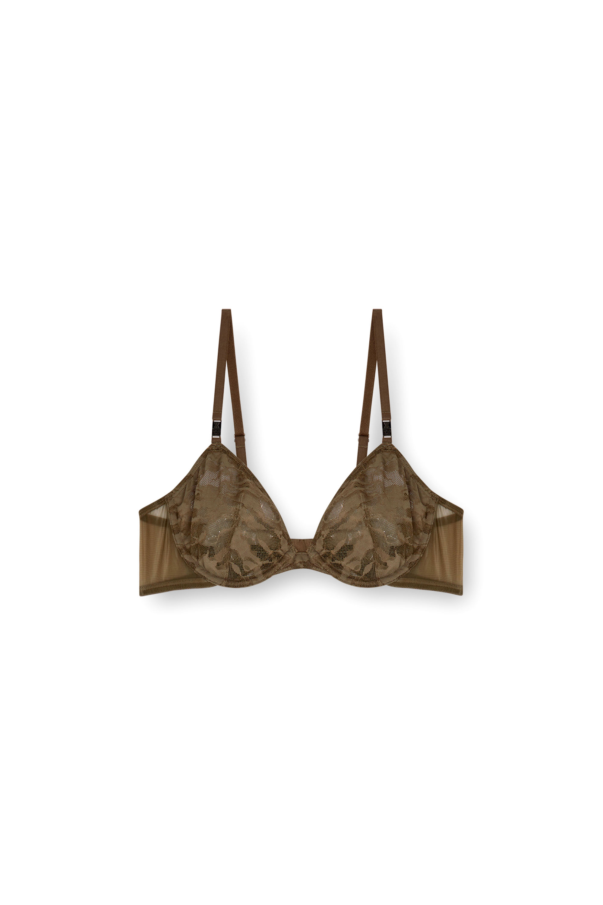 Diesel - C-CAMO-LACE-PLUNGE-BRA, Female's Plunge bra in camo lace in Brown - 5