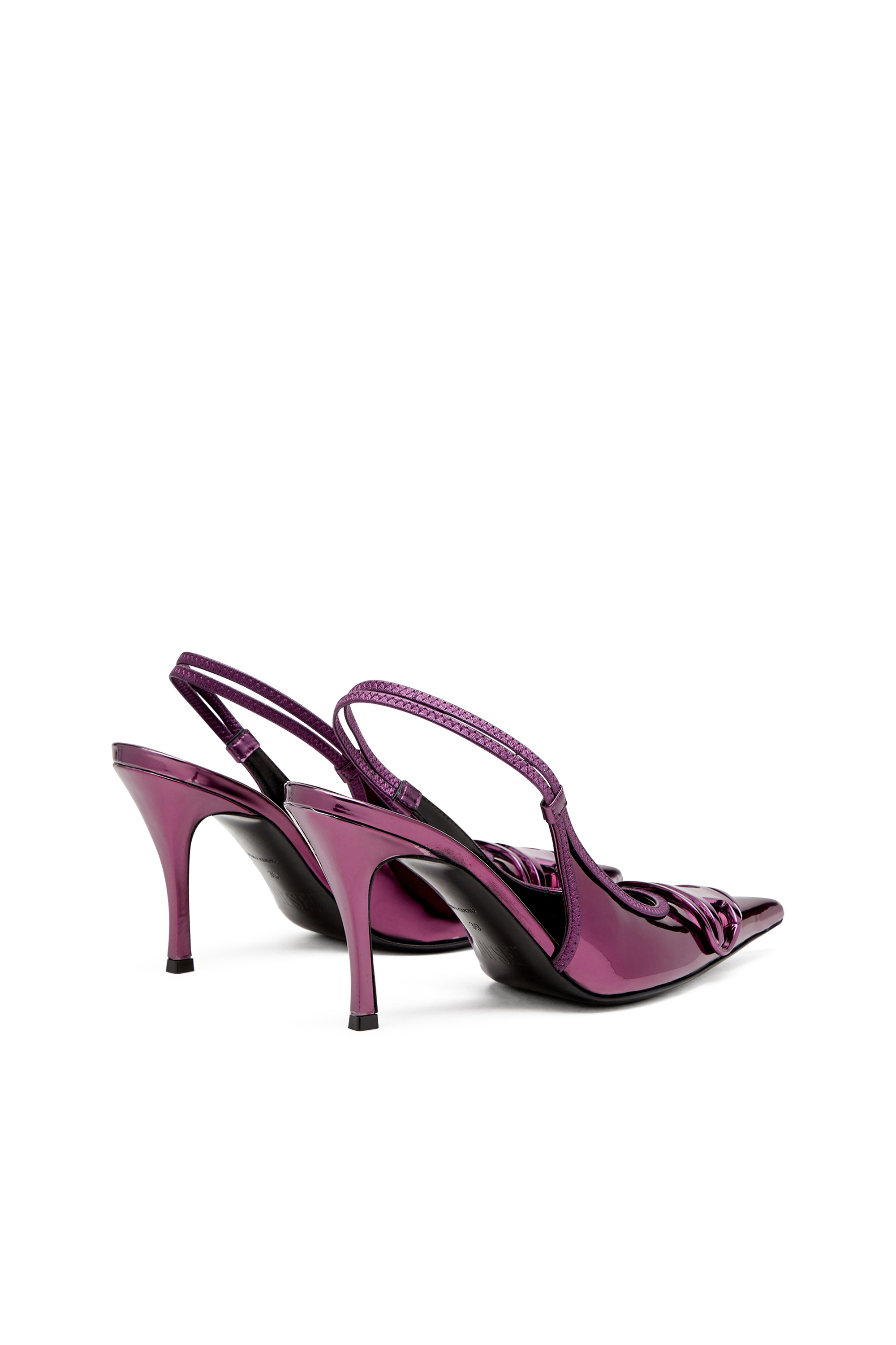 Diesel - D-VENUS SB, Female's D-Venus-Slingback pumps with mirror finish in Dark Violet - 3