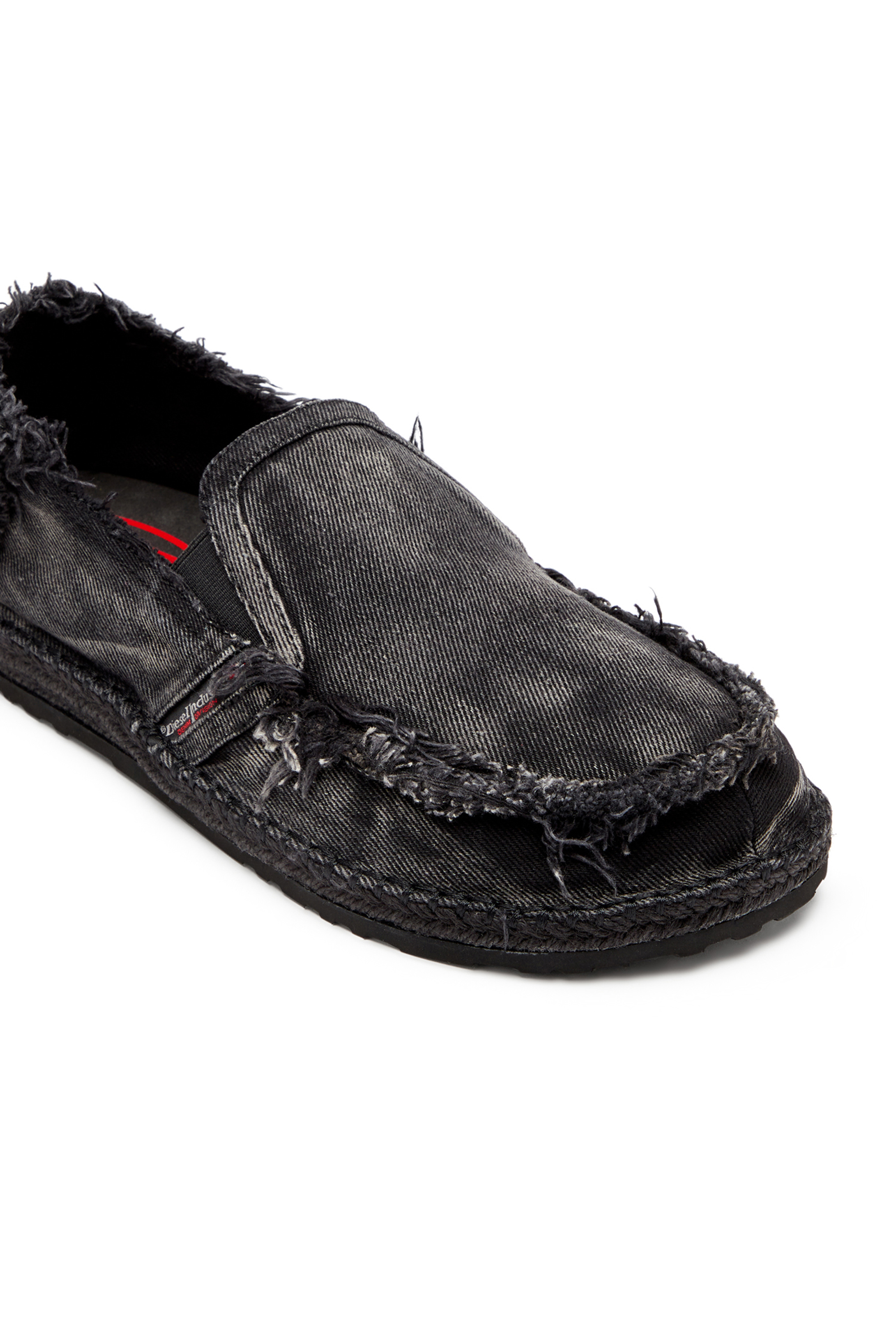 Diesel - D-LUKAS ESP, Male's D-Lukas-Espadrille loafers in distressed denim in Black - 6