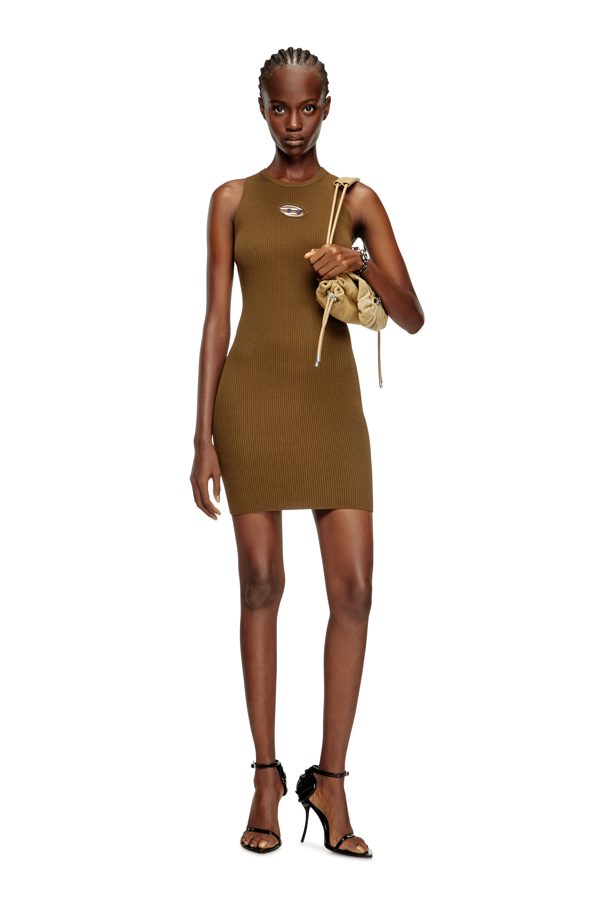 Diesel - M-CADDIX, Female's Ribbed knit sleeveless dress in null - 1