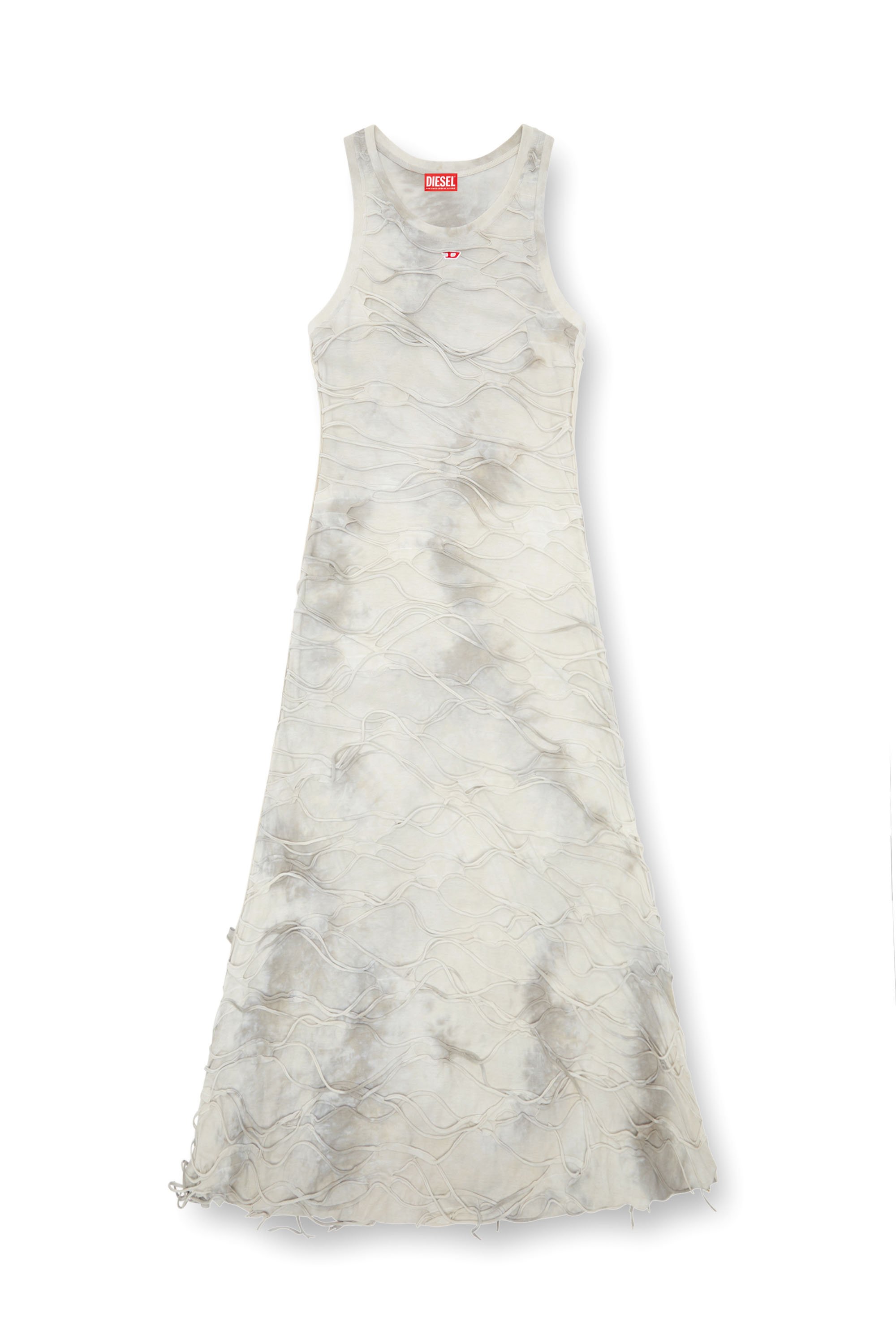 Diesel - D-JARAL, Female's Long tank dress with floating strands in Light Grey - 4